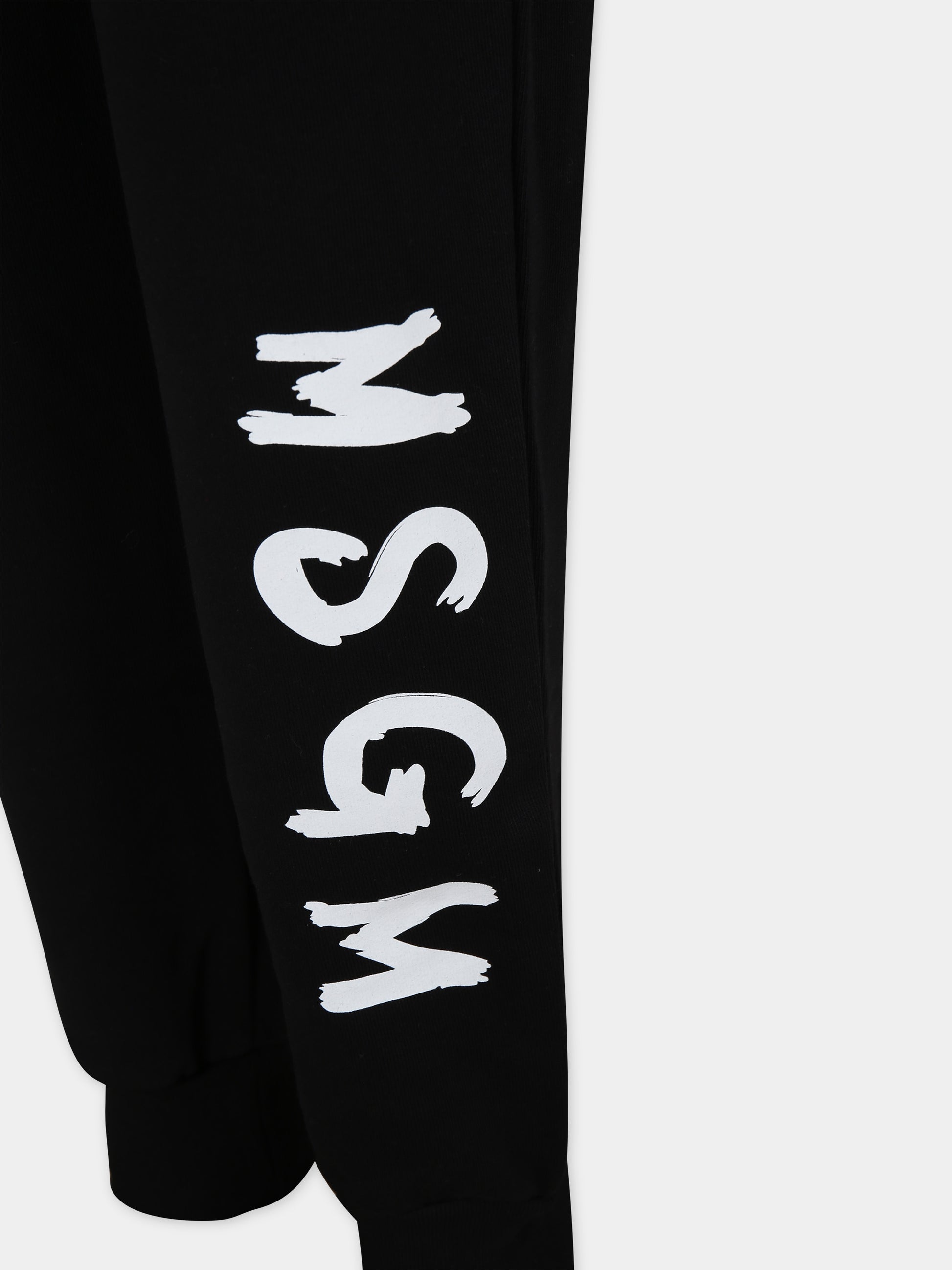 Pantaloni neri per bambini con logo,Msgm Kids,F3MSJUFP027 110