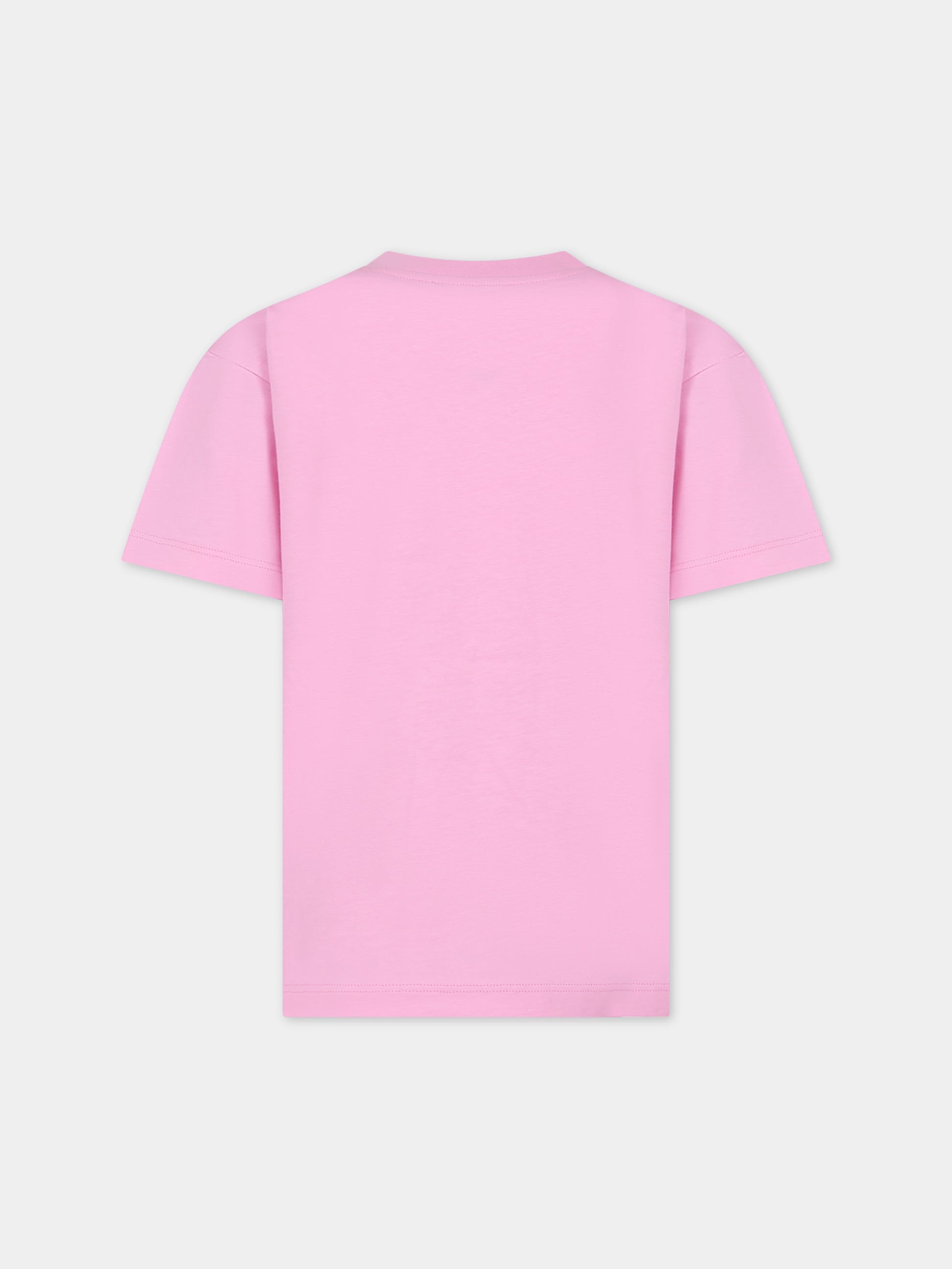 T-shirt rosa per bambina con logo,Msgm Kids,F3MSJUTH011 042