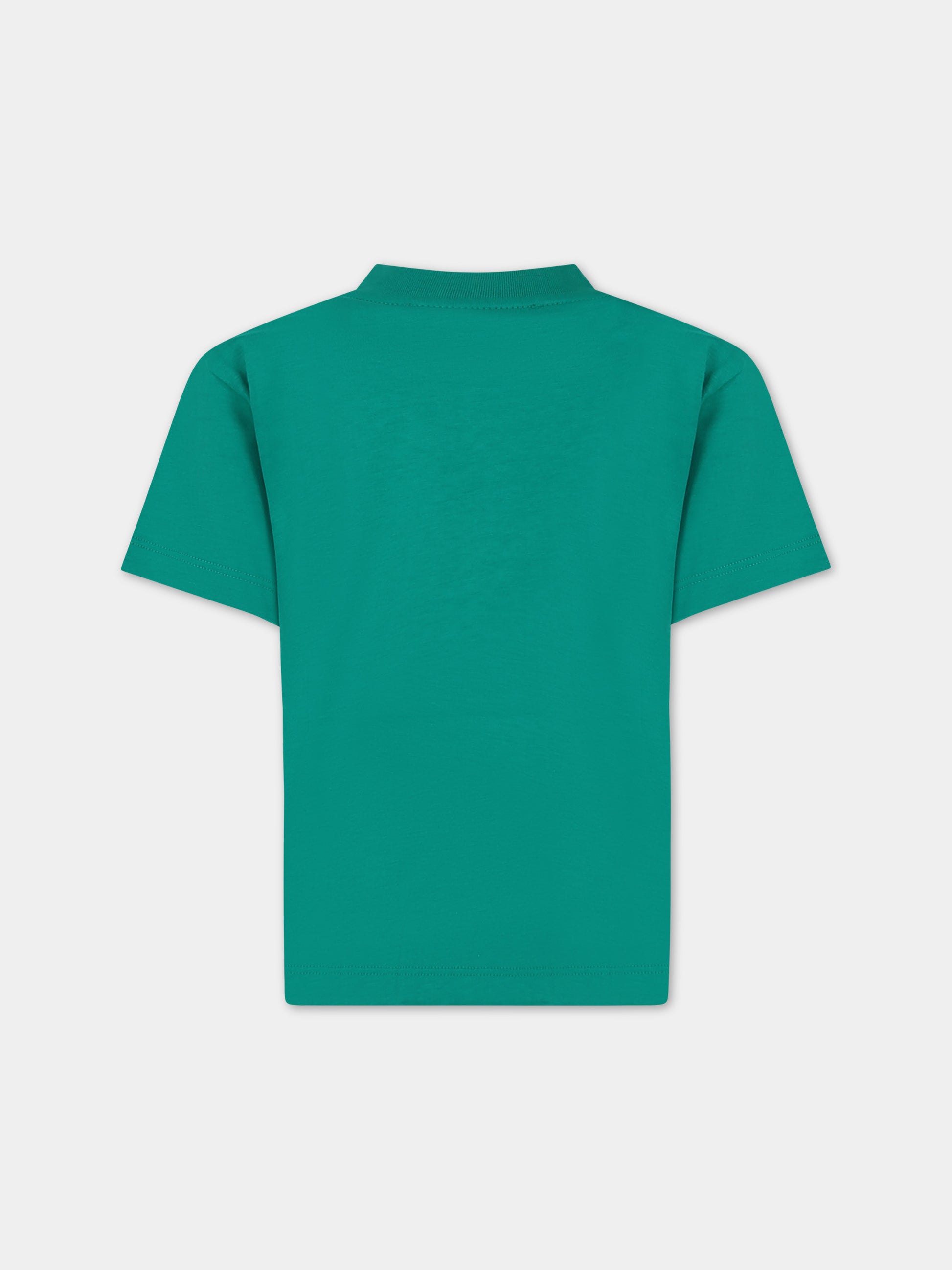 T-shirt verde per bambina con logo,Msgm Kids,F3MSJUTH011 080