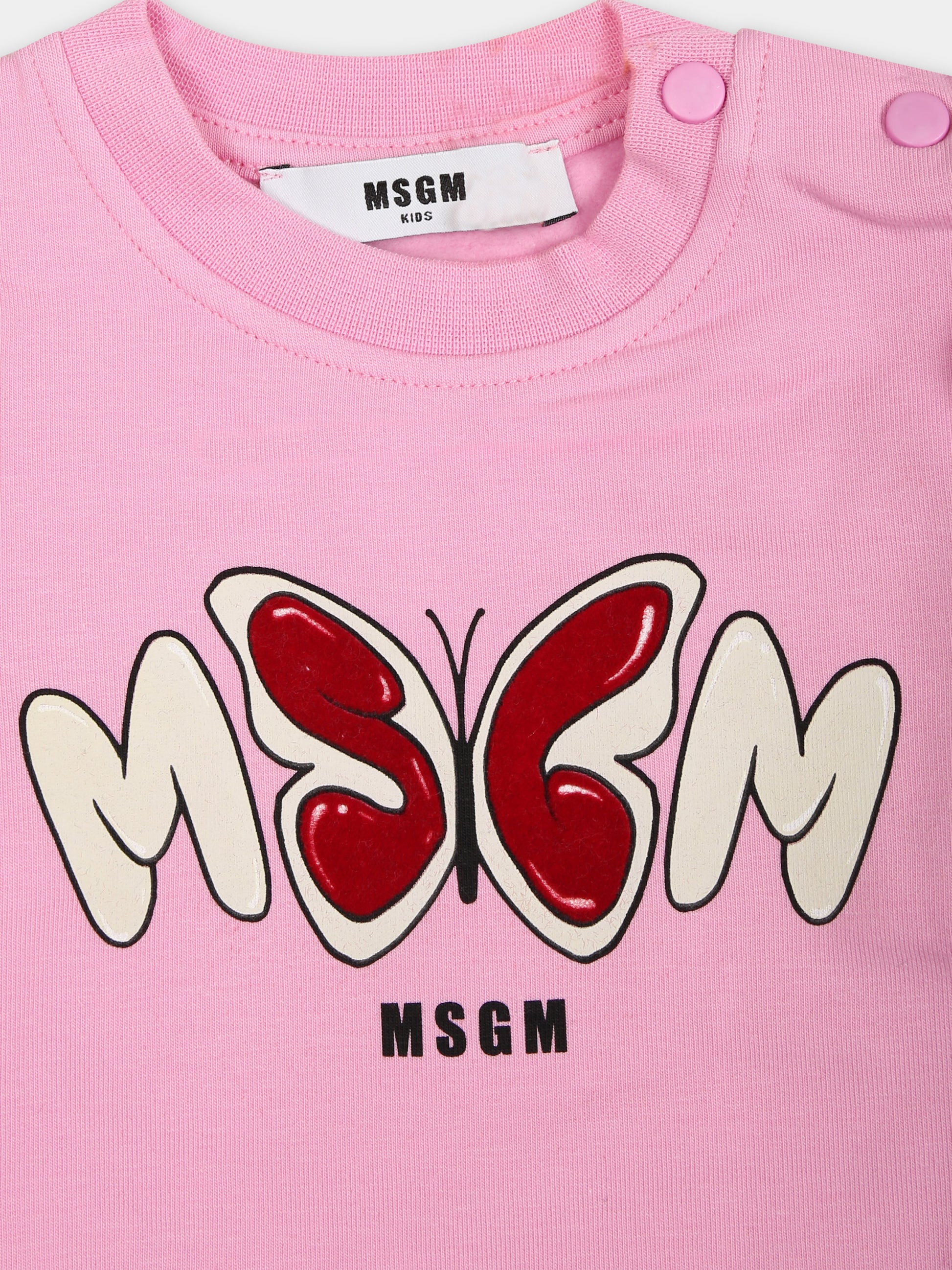 Vestito rosa per neonata con logo,Msgm Kids,F3MSNGDR222 042