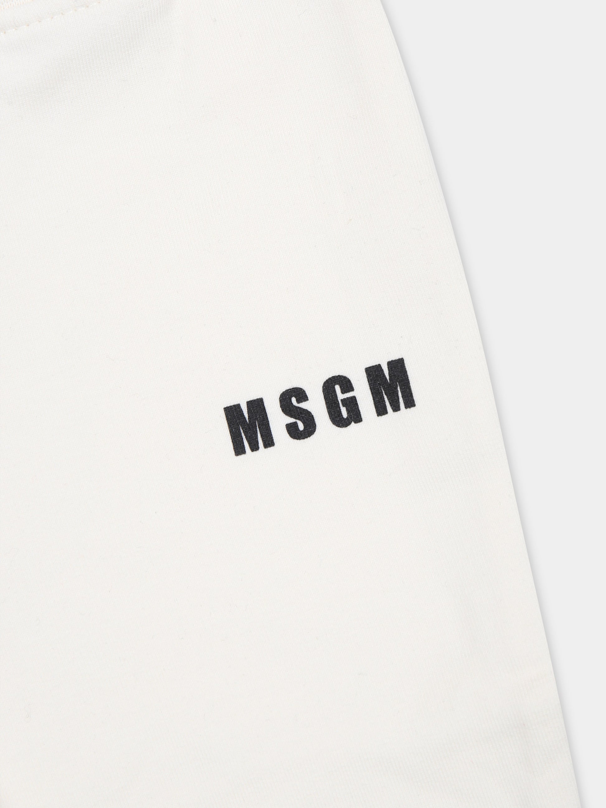 Completo bianco per neonata con logo,Msgm Kids,F3MSNGTP221 013