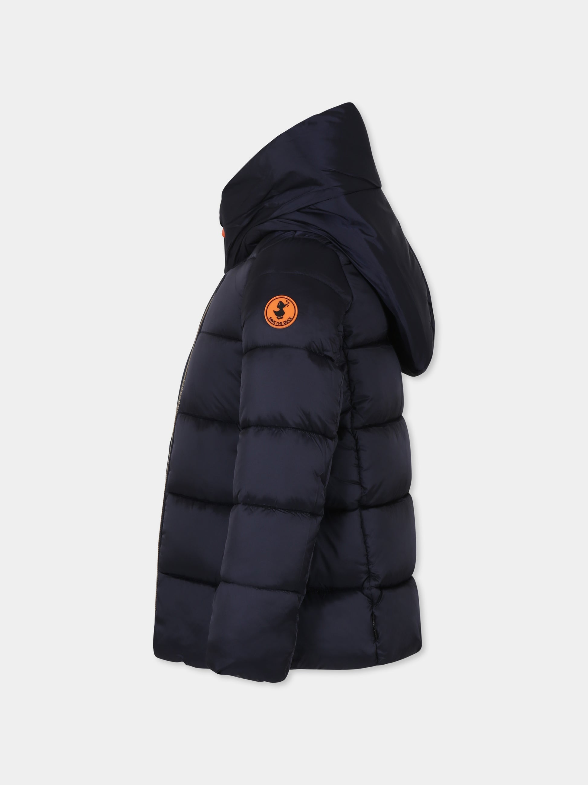 Piumino Gracie blu per bambina con logo,Save The Duck Kids,J45650G IRIS19 90010