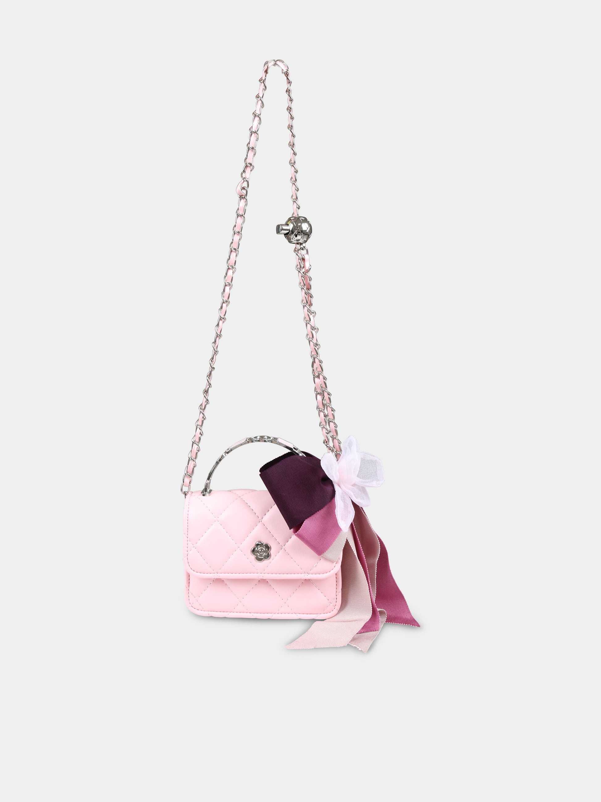 Borsa ros aper bambina con fiocchi,Monnalisa,79D004 4708 0066