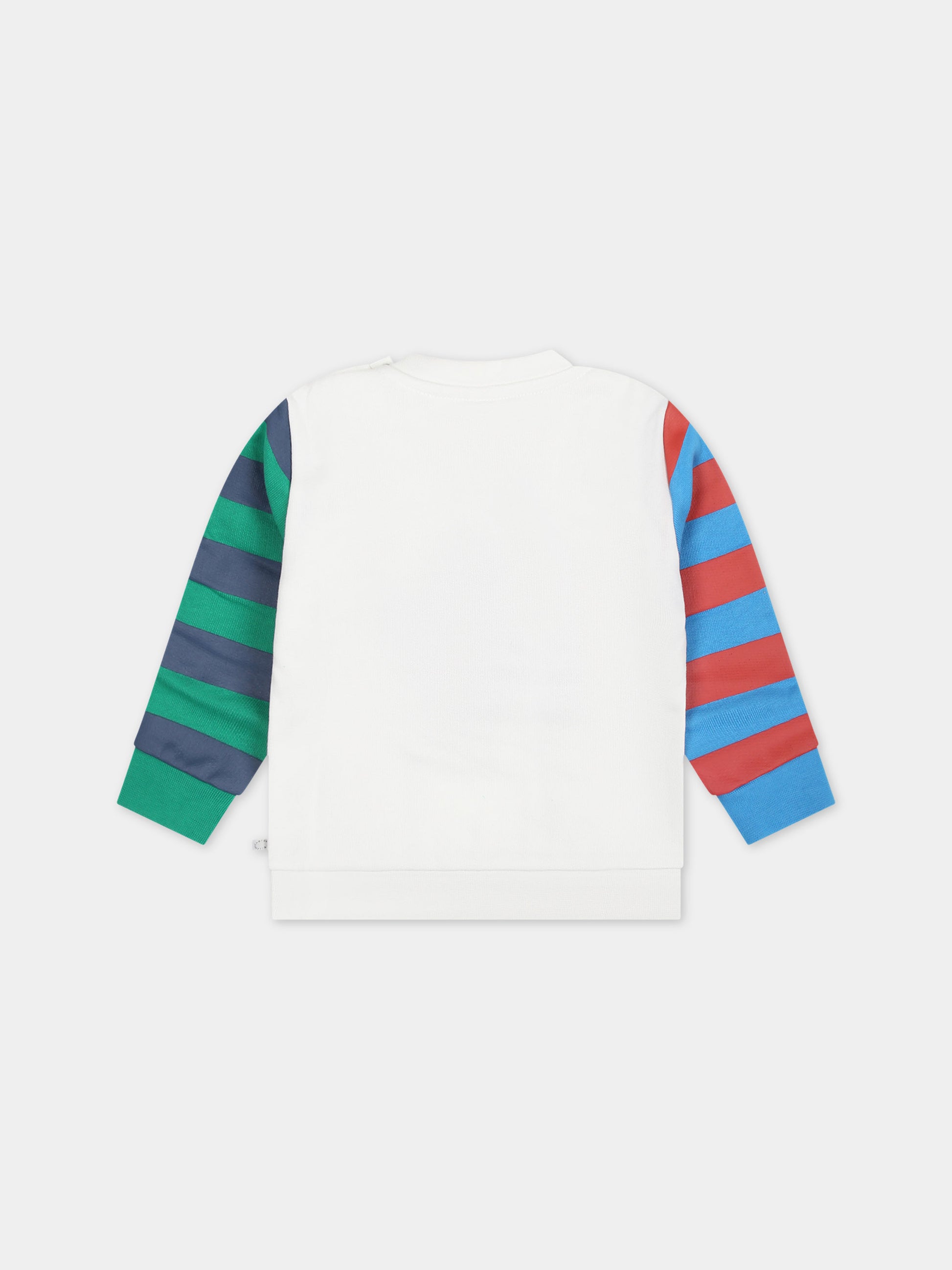 Felpa bianca per neonato con pinguino,Stella Mccartney Kids,TT4600 Z0447 101