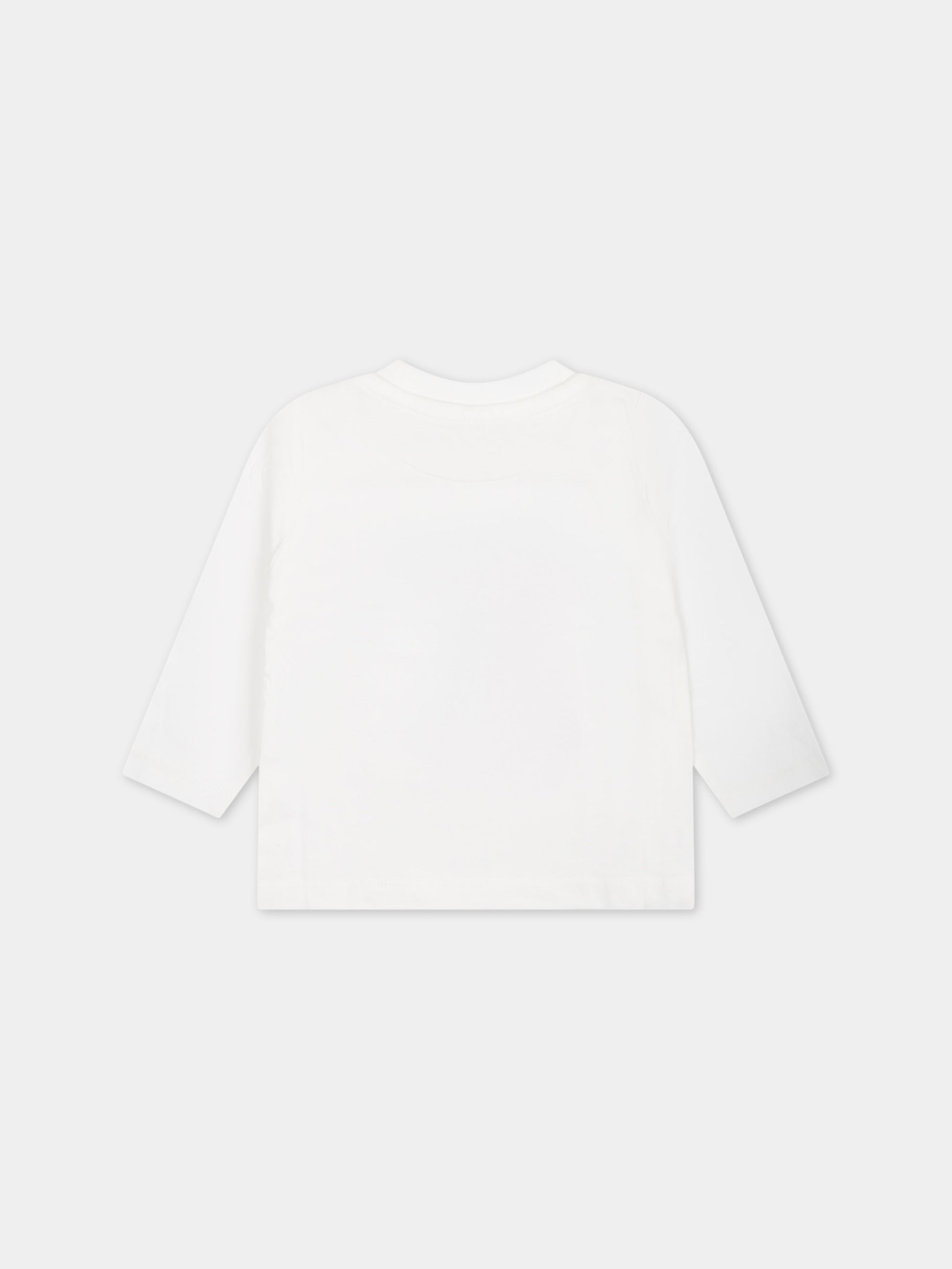 T-shirt avorio per neonata con stampa cuori,Stella Mccartney Kids,TT8060 Z0434 100