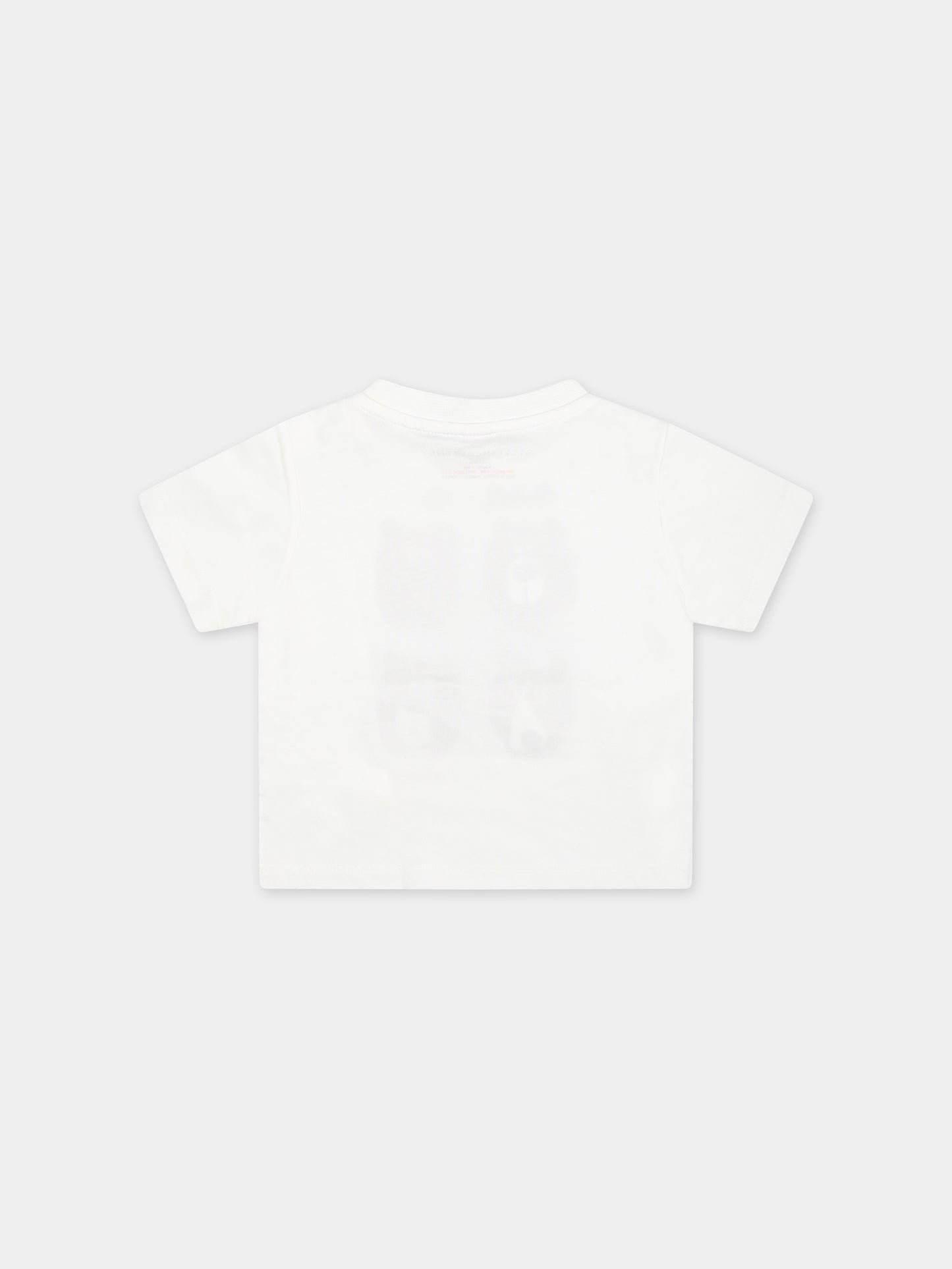 T-shirt avorio per neonata con orsi,Stella Mccartney Kids,TT8531 Z0434 101