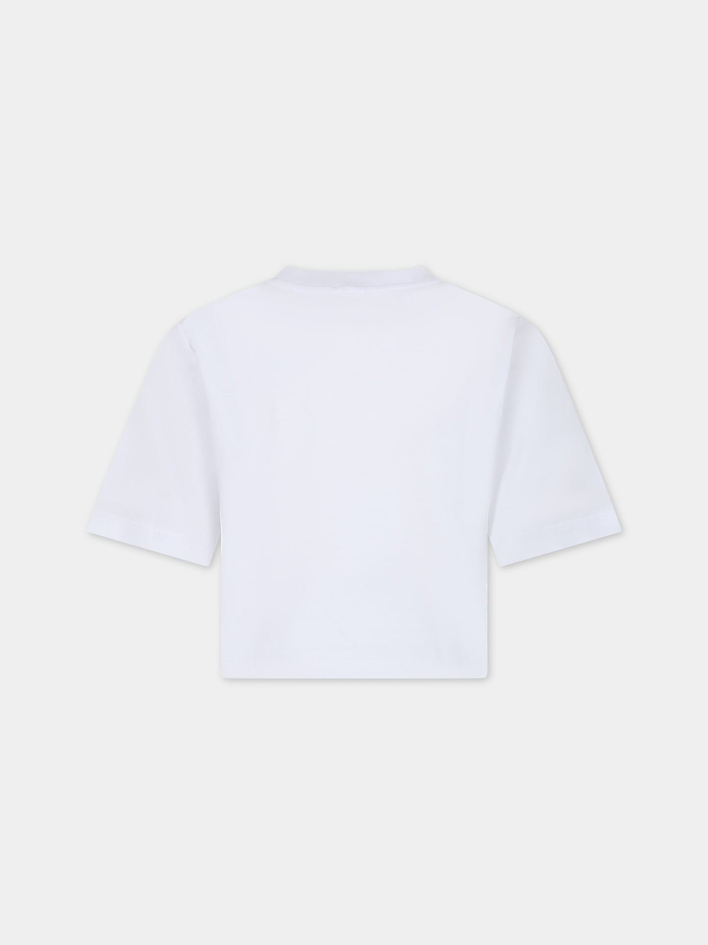 T-shirt bianca per bambina con stampa multicolor,Stella Mccartney Kids,TT8A31 Z0434 100