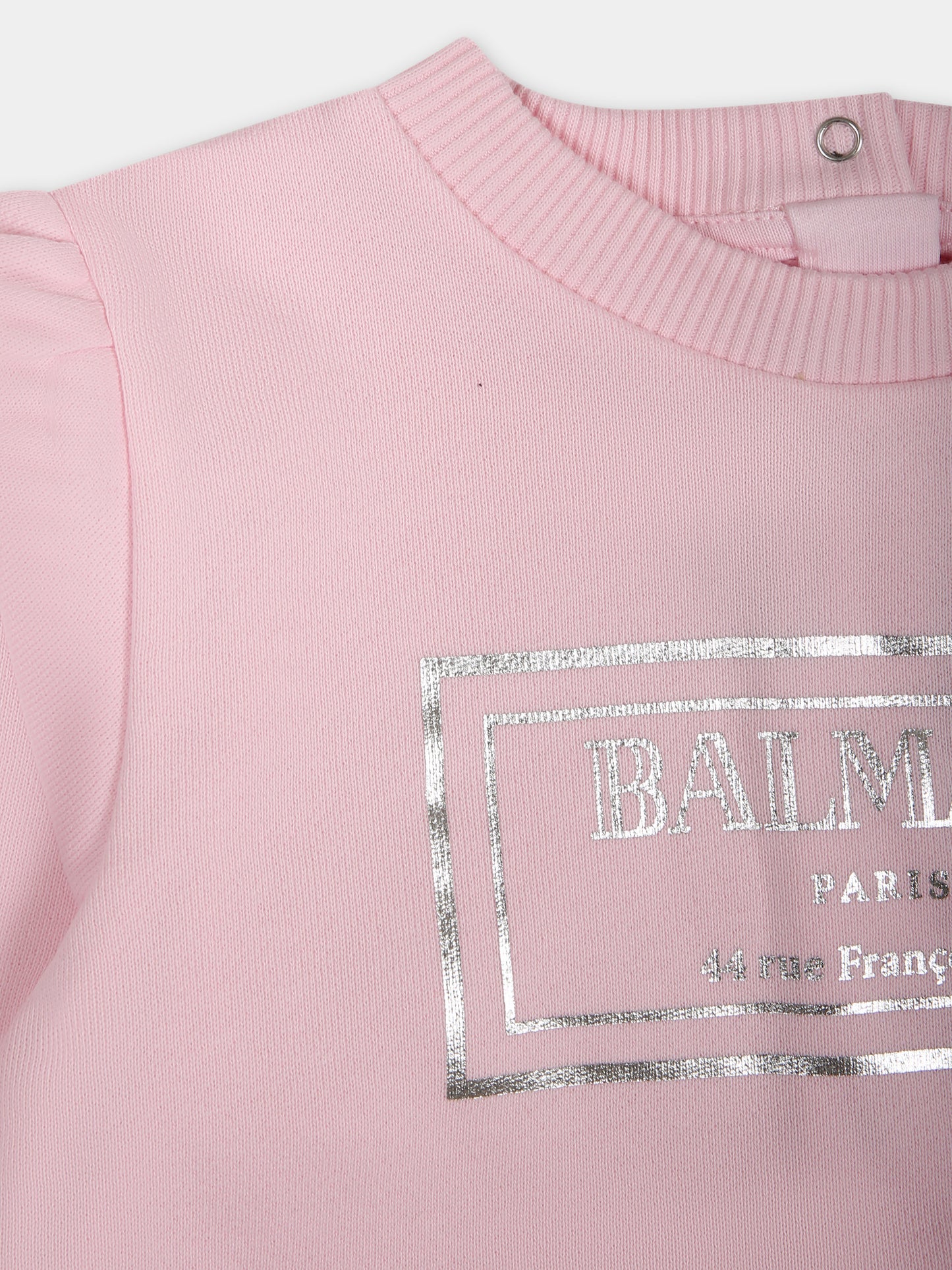 Vestito rosa per neonata con logo,Balmain Kids,BT1140 Z0081 540AG