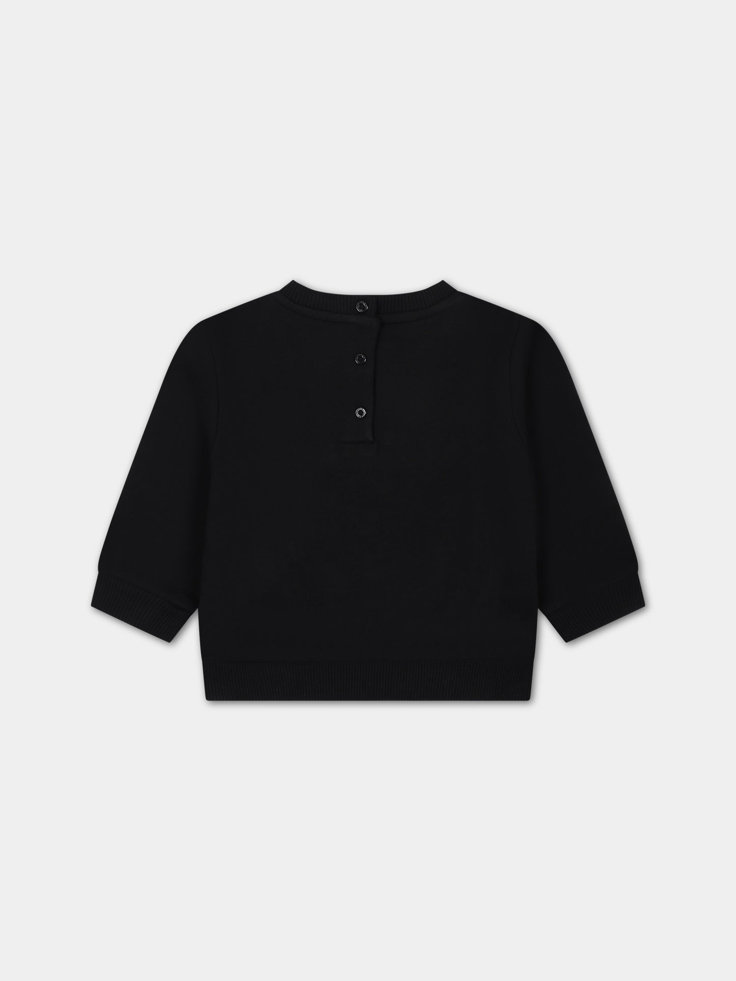 Felpa nera per neonati con logo oro,Balmain Kids,BT4610 Z0081 930OR