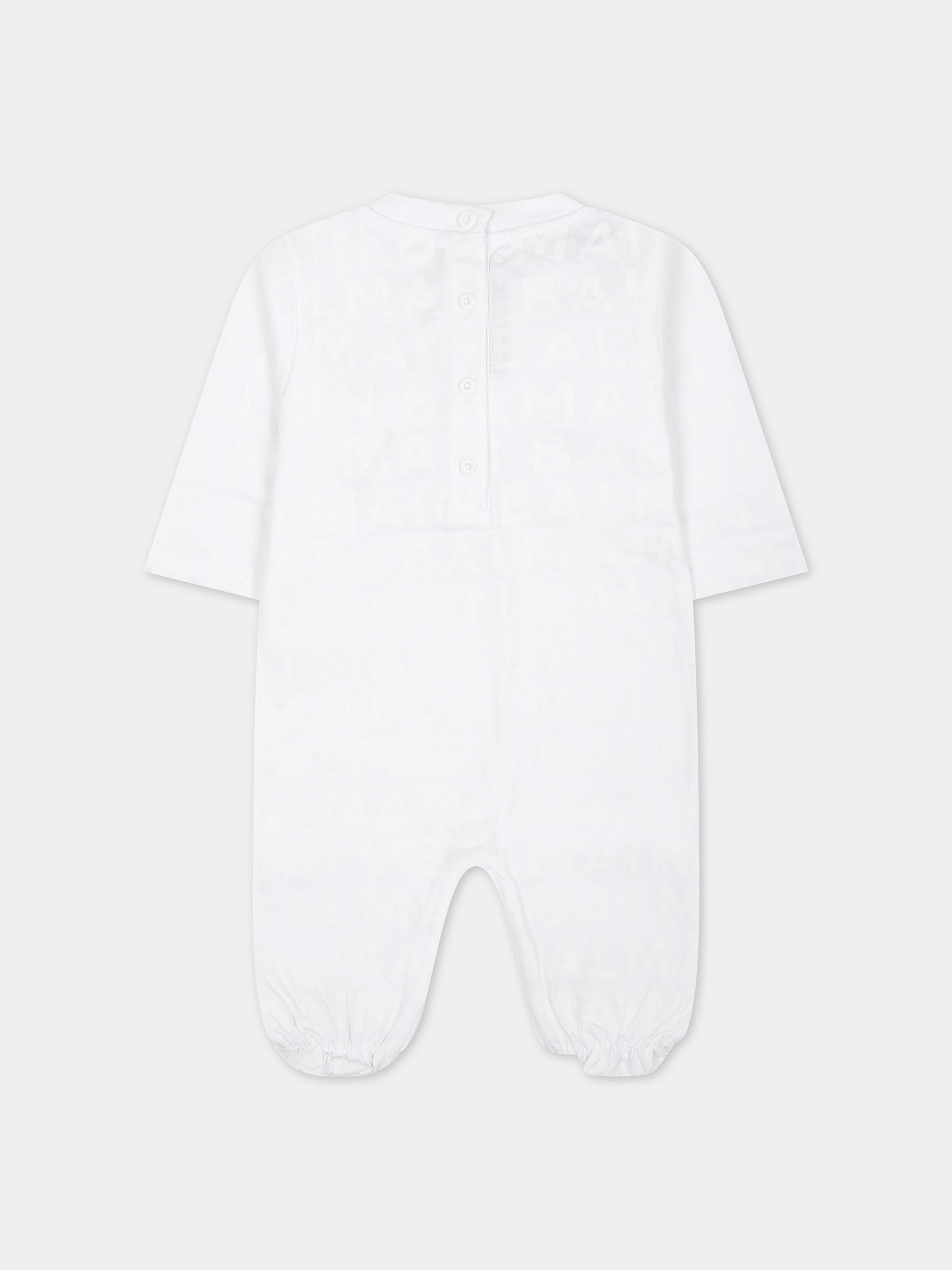 Set tutina bianco per neonata con logo,Balmain Kids,BTB520 Z1523 100BC