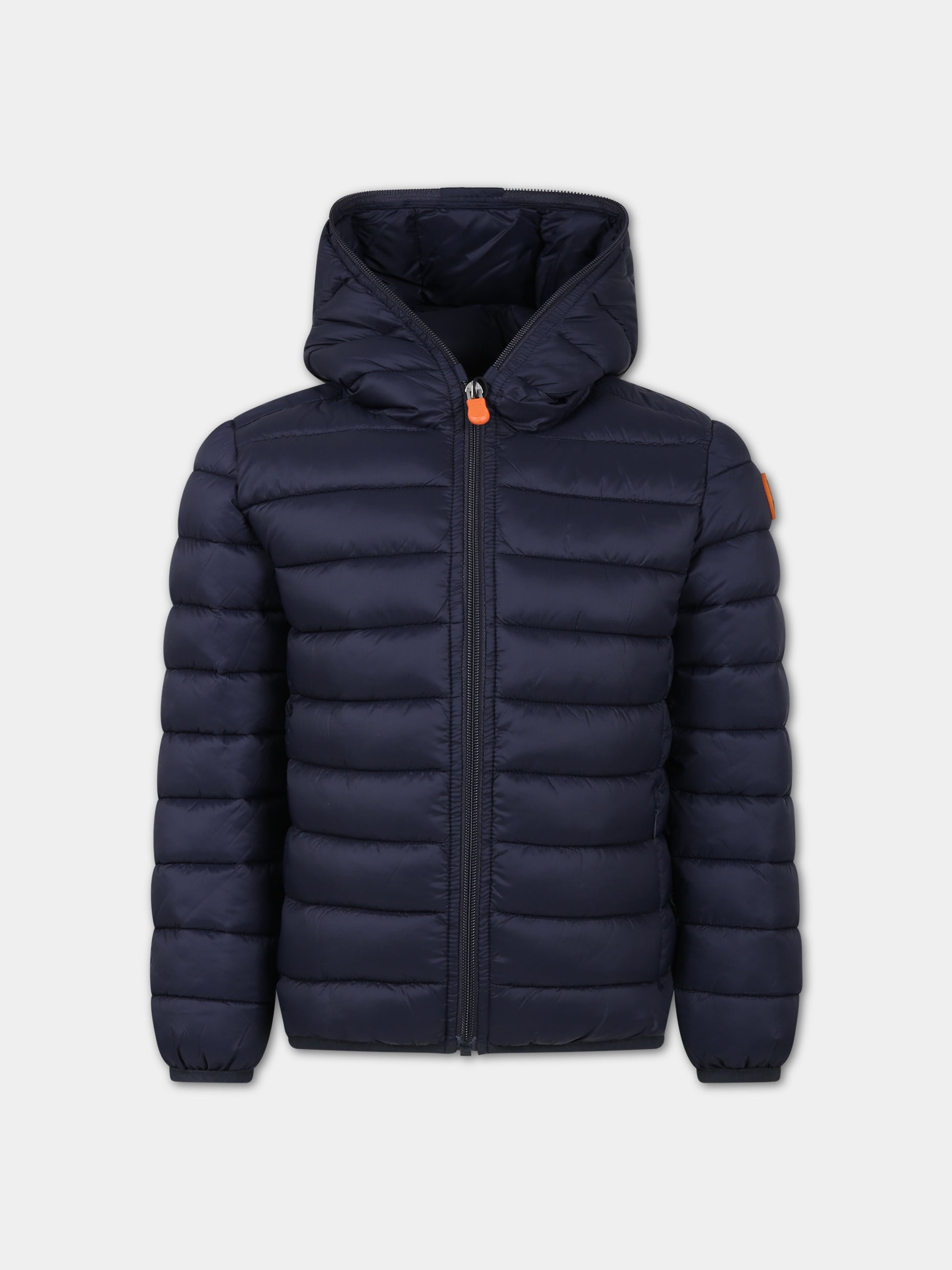 Piumino Giga blu per bambino con logo,Save The Duck Kids,J32310G GIGA17 90010