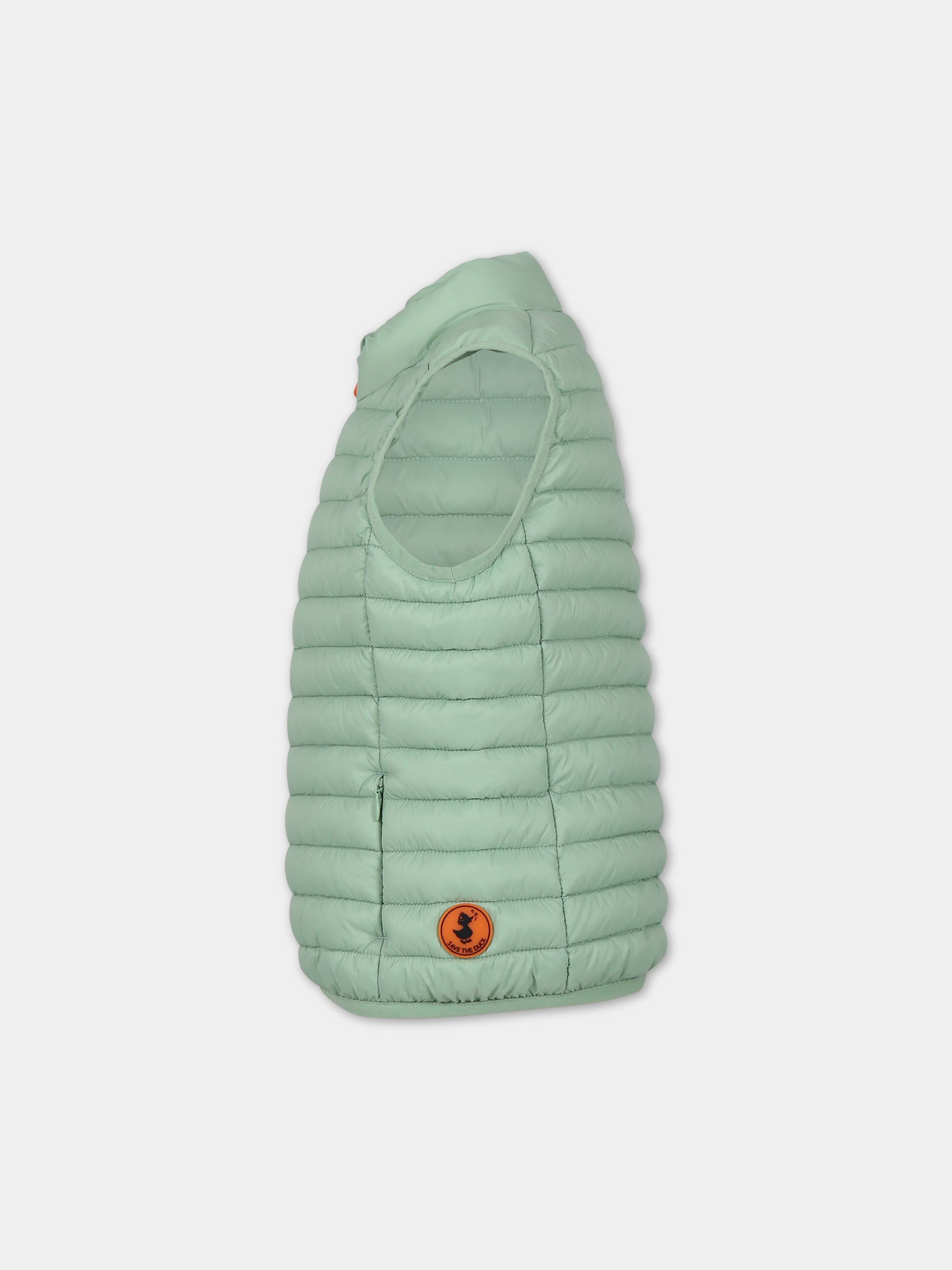 Gilet Dolin verde per bambino con logo iconico,Save The Duck Kids,J82430X GIGA16 50041