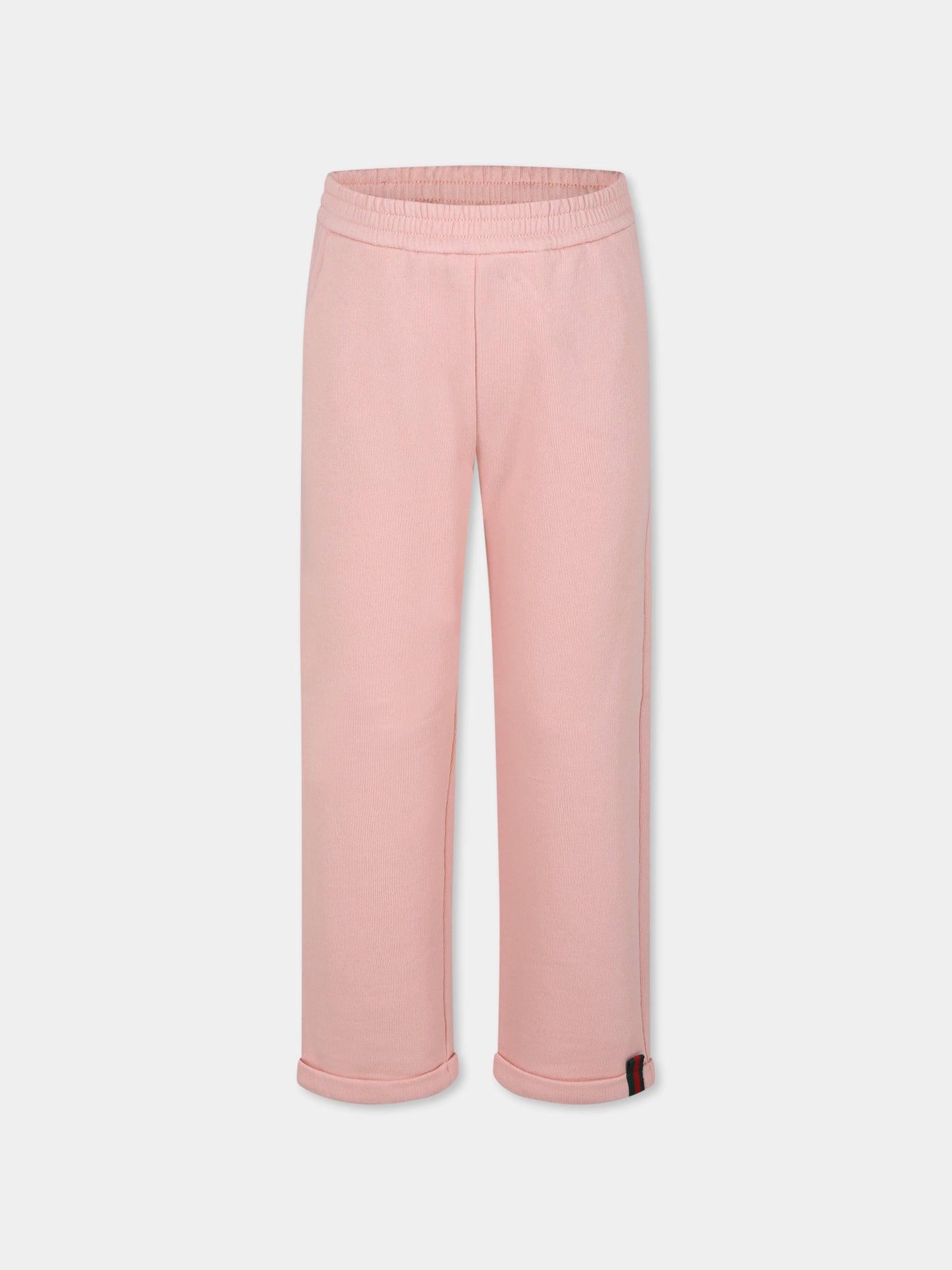 Pantaloni rosa per bambina con dettaglio Web,Gucci Kids,786753 XJGPC 5658