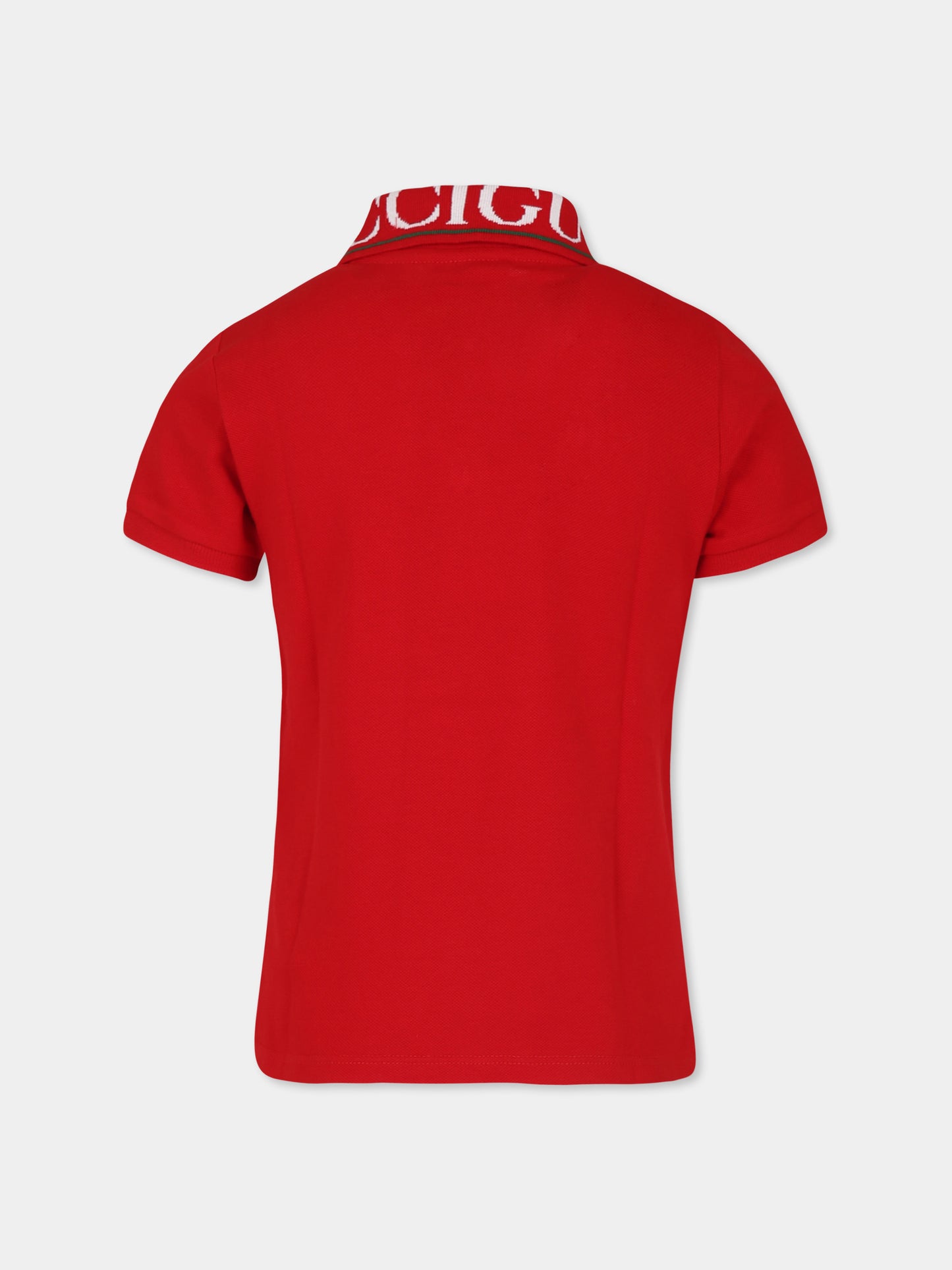 Polo rossa per bambino con logo,Gucci Kids,573882 XJGND 6300