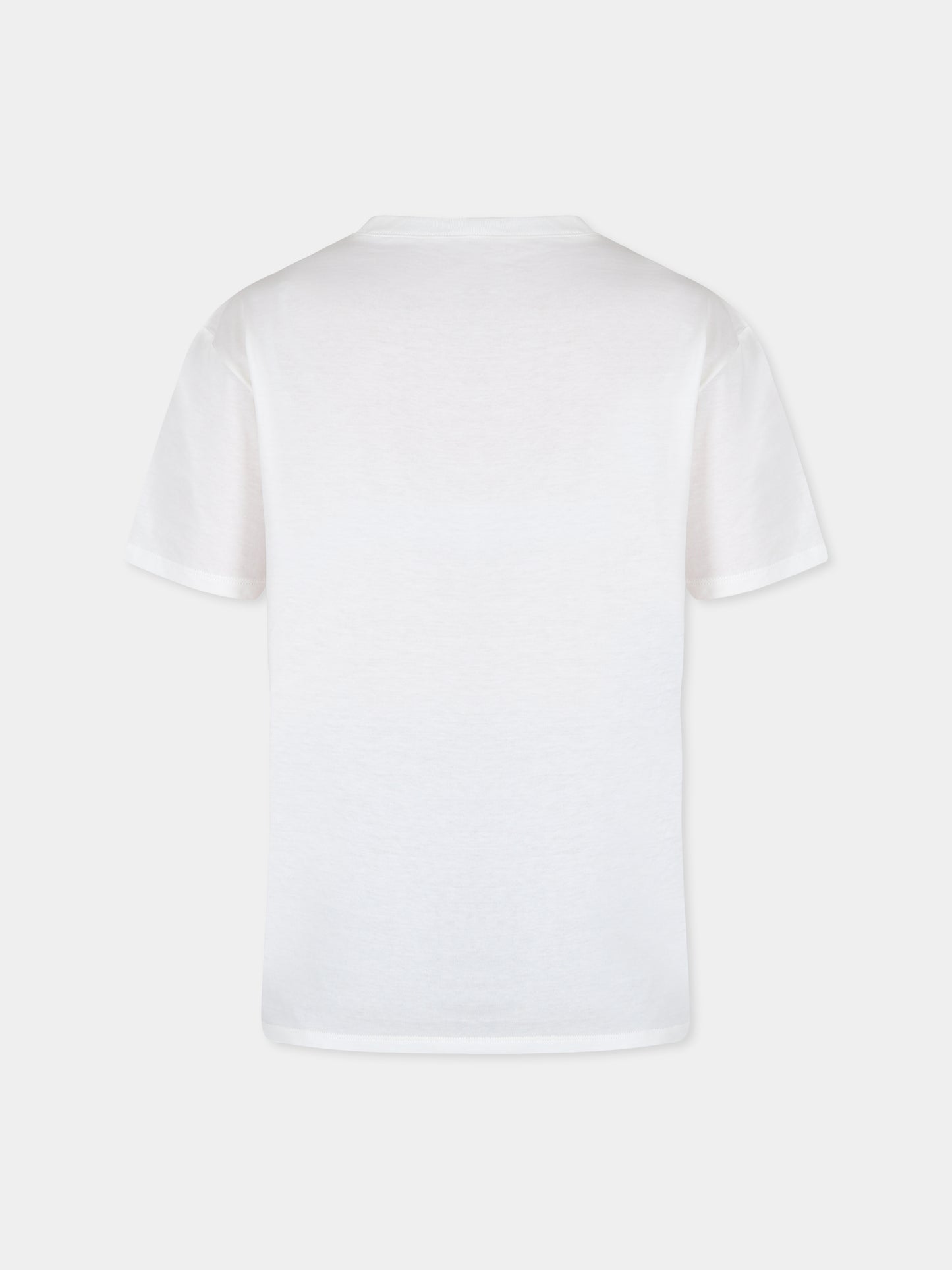 T-shirt bianca per bambini con logo,Gucci Kids,575114 XJGN7 9214