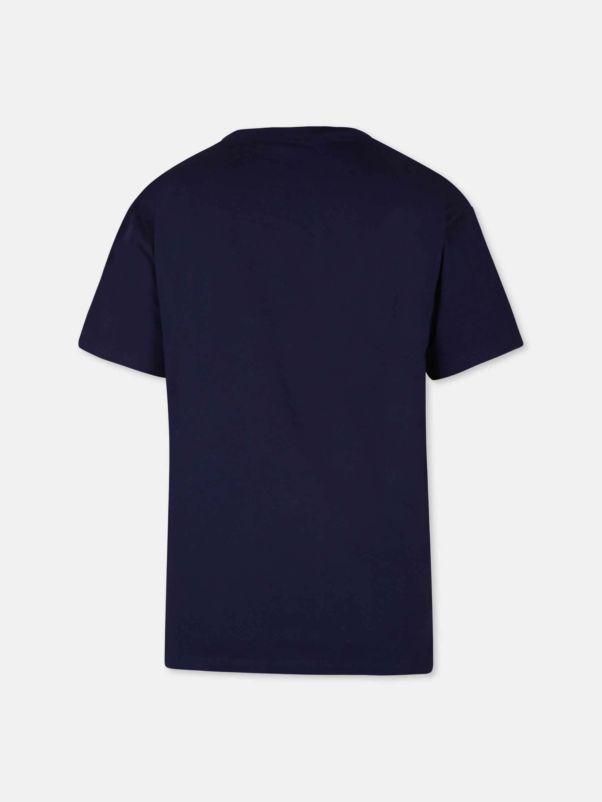 T-shirt blu per bambini con logo,Gucci Kids,575114 XJGN7 4392