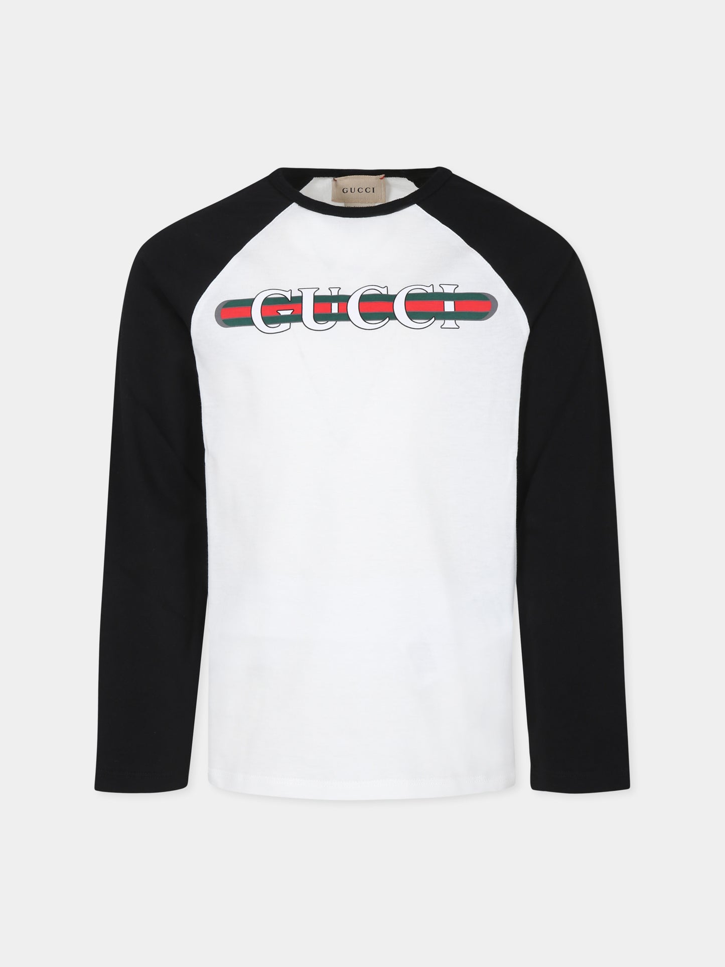 T-shirt bianca per bambini con logo,Gucci Kids,798684 XJGPI 9034