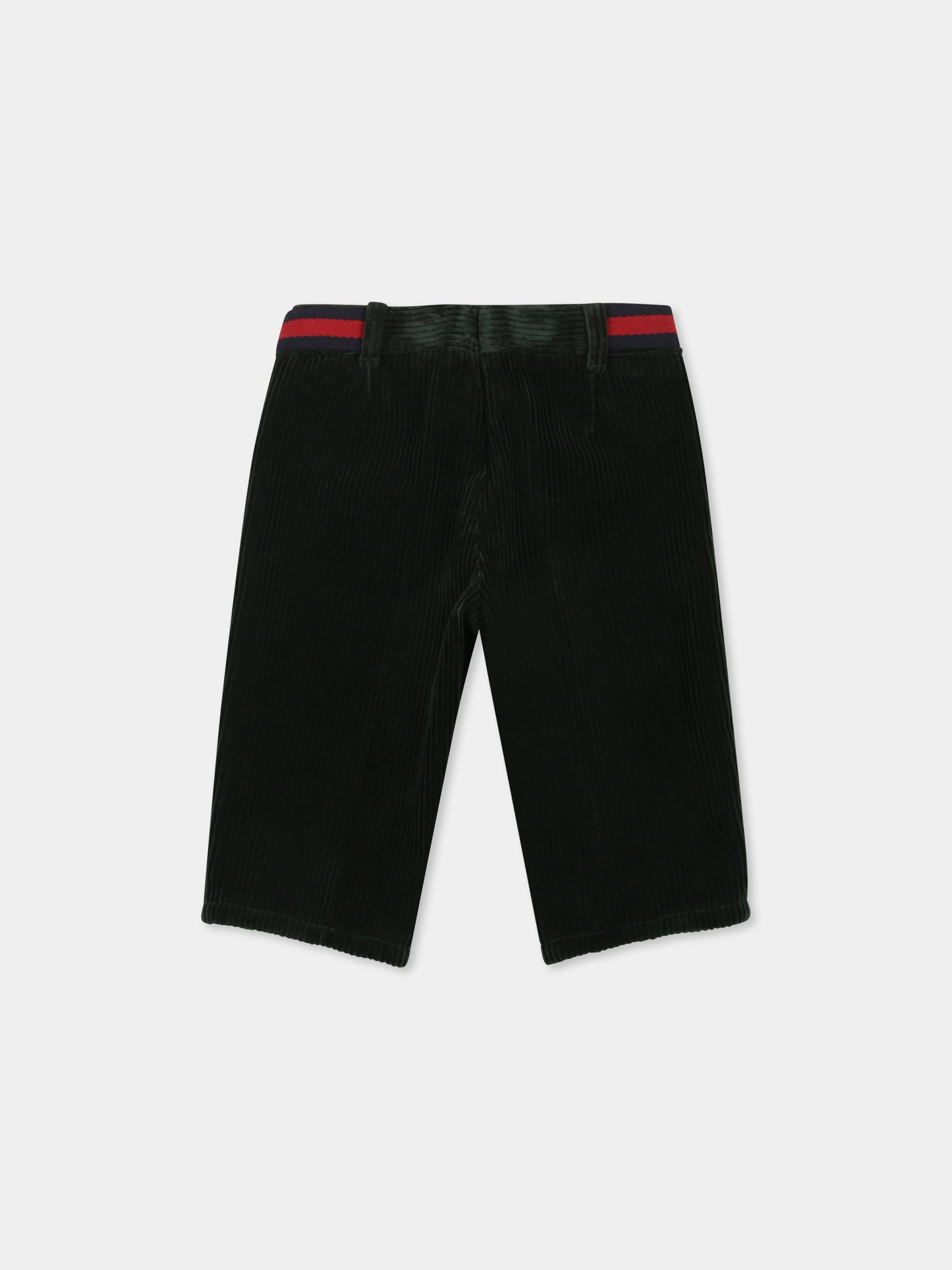 Pantaloni verdi per neonato con nastro Web,Gucci Kids,791226 XWA12 3497