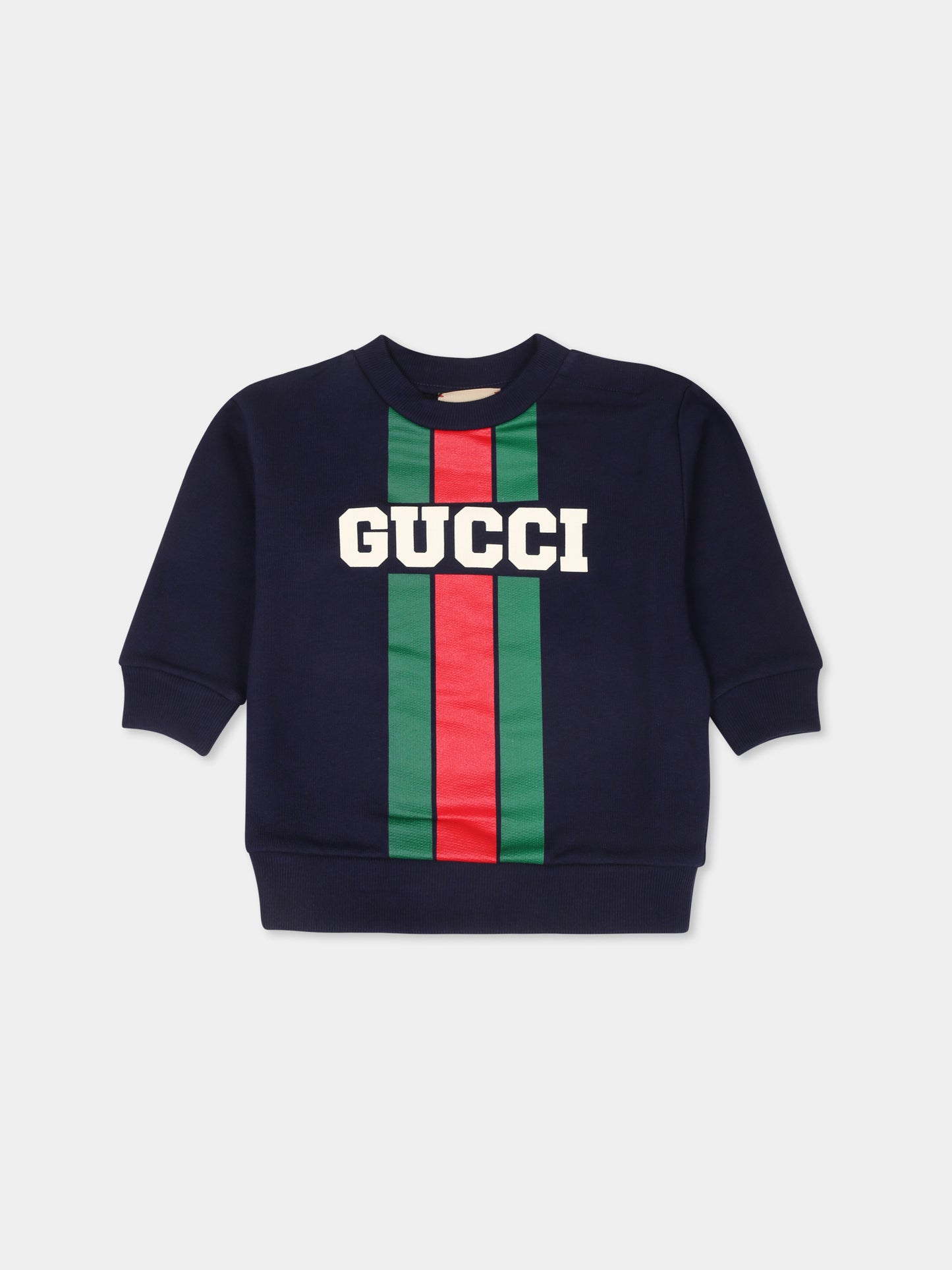 Felpa blu per neonato con logo,Gucci Kids,792071 XJGOF 4392