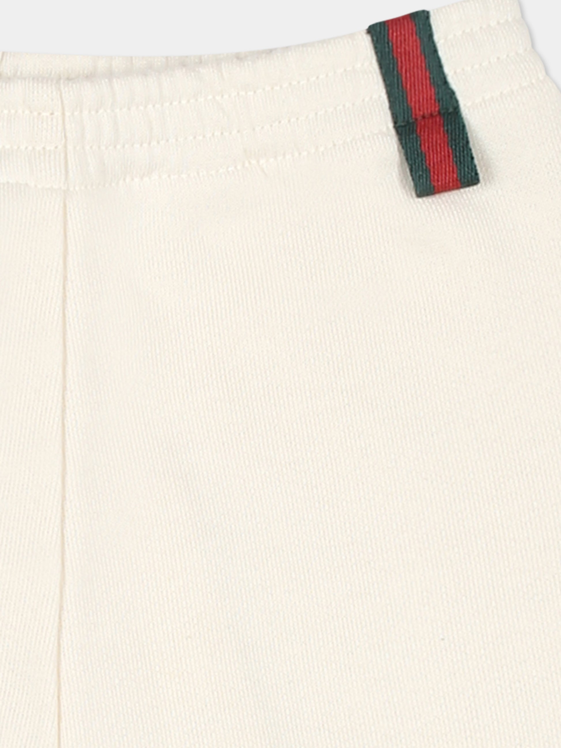 Pantaloni avorio per neonati con logo,Gucci Kids,631657 XJGPC 9692