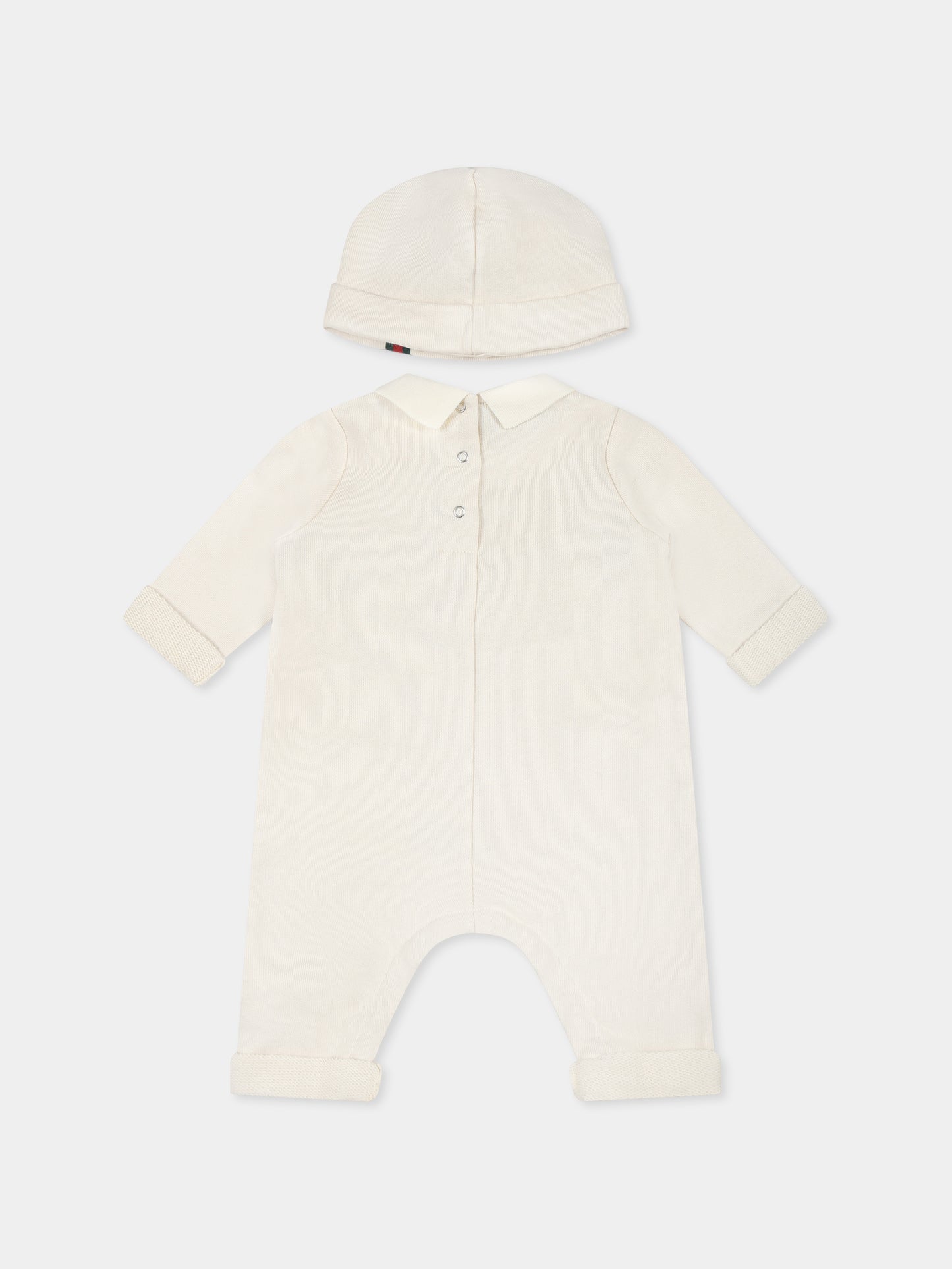 Set tutina avorio per neonati con GG,Gucci Kids,787374 XJGPC 9692