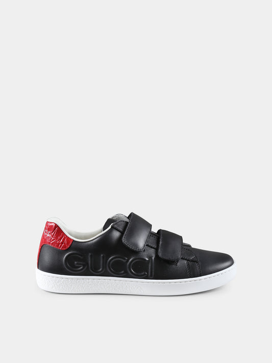 Sneakers Ace nere per bambini con logo,Gucci Kids,793052 AADOV 1053