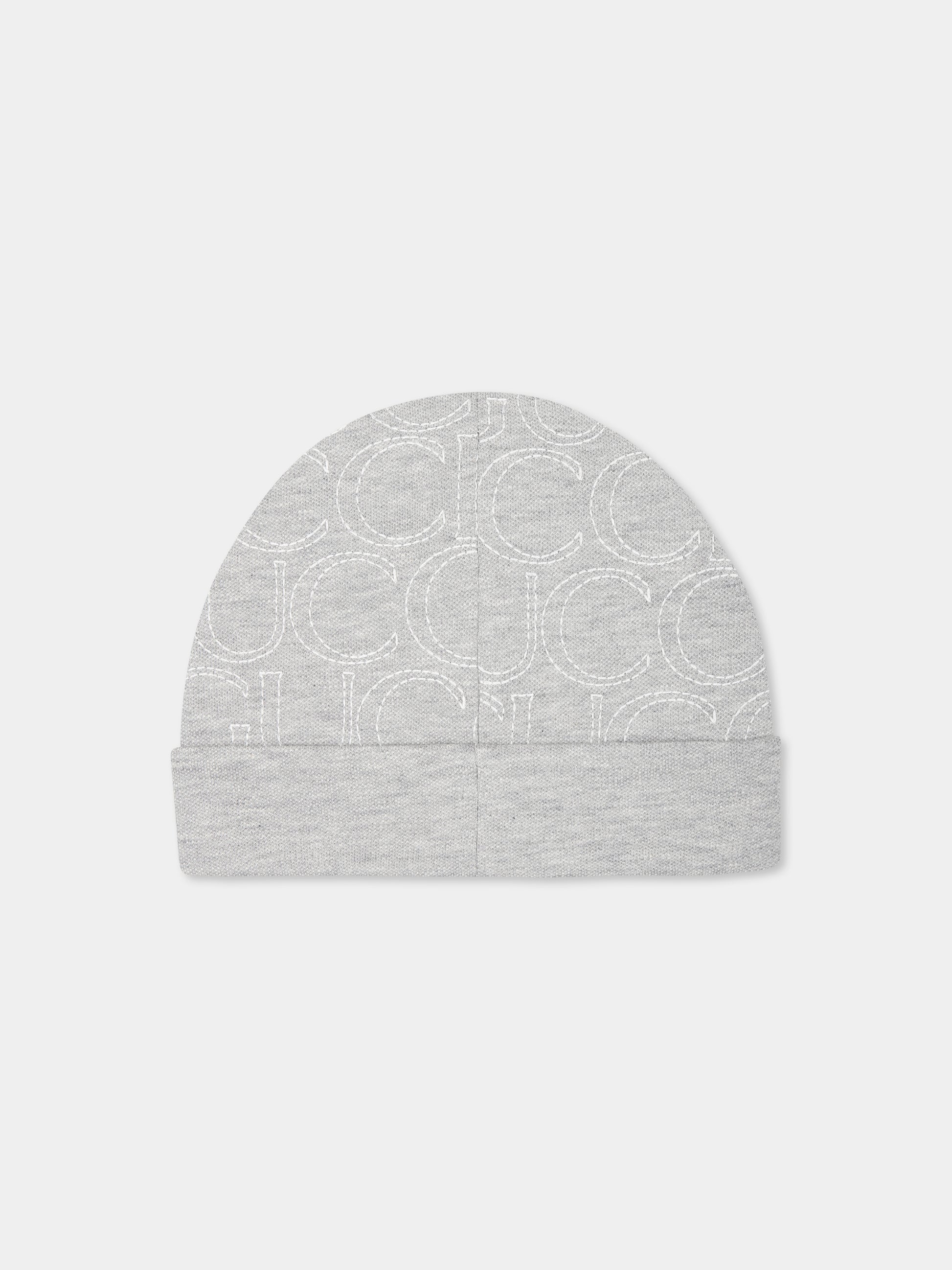 Cappello grigio per neonati con logo,Gucci Kids,792669 3KAAB 1400