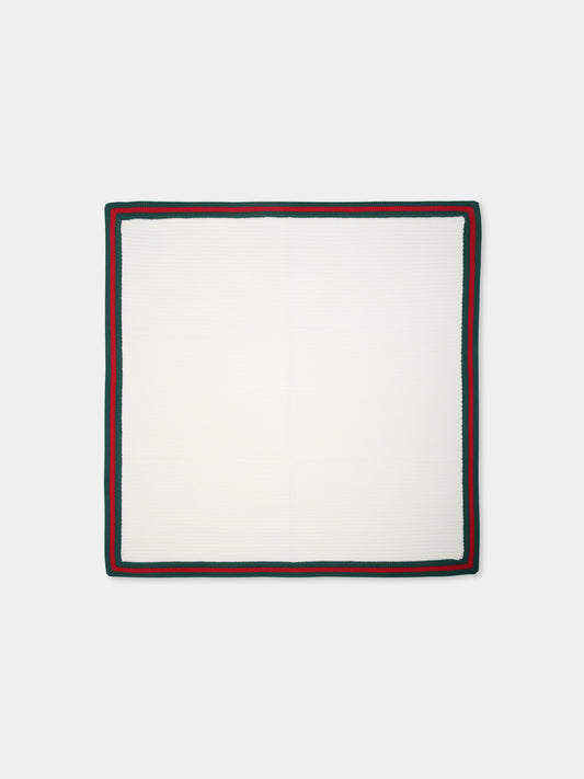 Coperta avorio per neonati con dettaglio Web,Gucci Kids,793469 3K206 9166