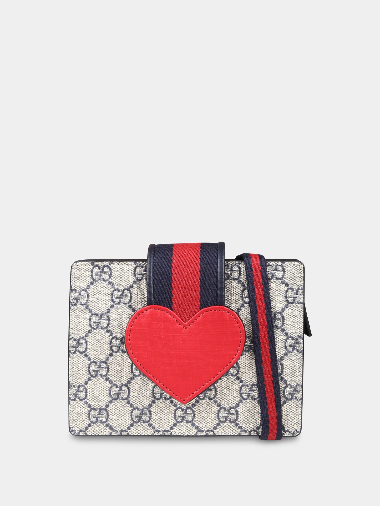 Borsa beige per bambina con dettaglio Web e cuore,Gucci Kids,793830 KAAAP 9774