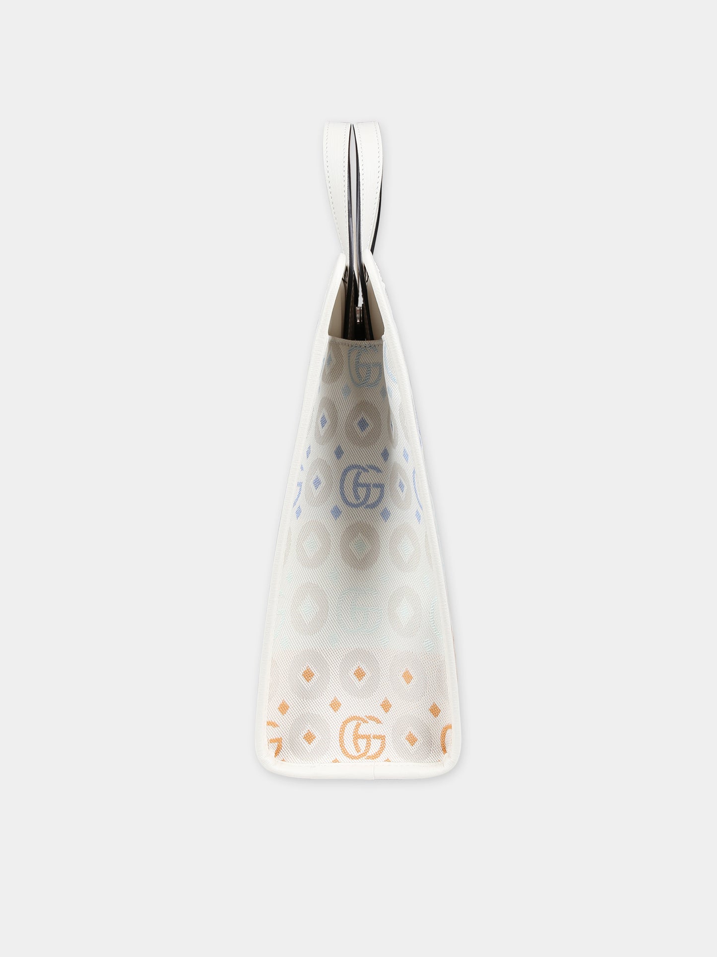 Borsa avorio per bambina con doppia G,Gucci Kids,605614 FADEM 8444