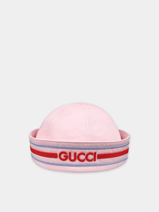 Cloche rosa per bambina con logo Gucci,Gucci Kids,786615 4HA9P 5300