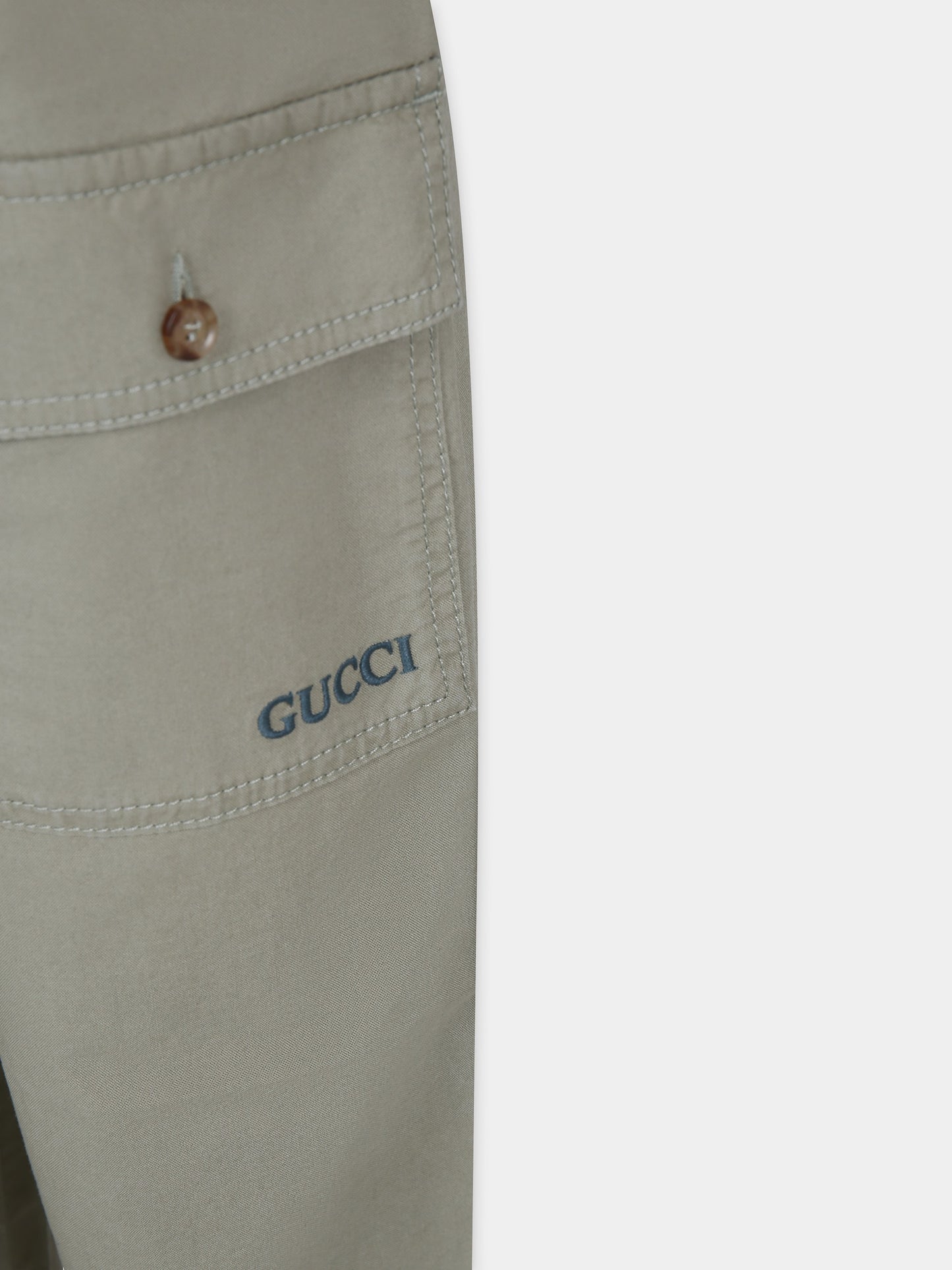 Pantaloni verdi per bambino con logo,Gucci Kids,781283 XDCYB 3523