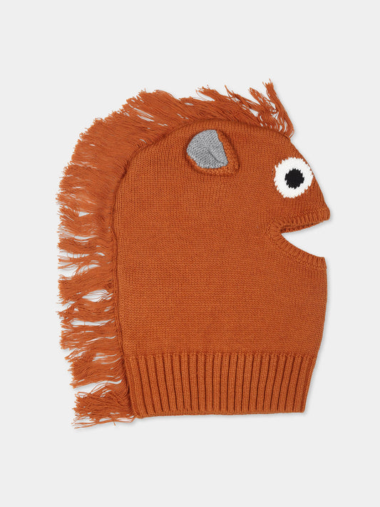 Balaclava marrone per bambino con cavallo,Stella Mccartney Kids,TV0P67 Z1528 317