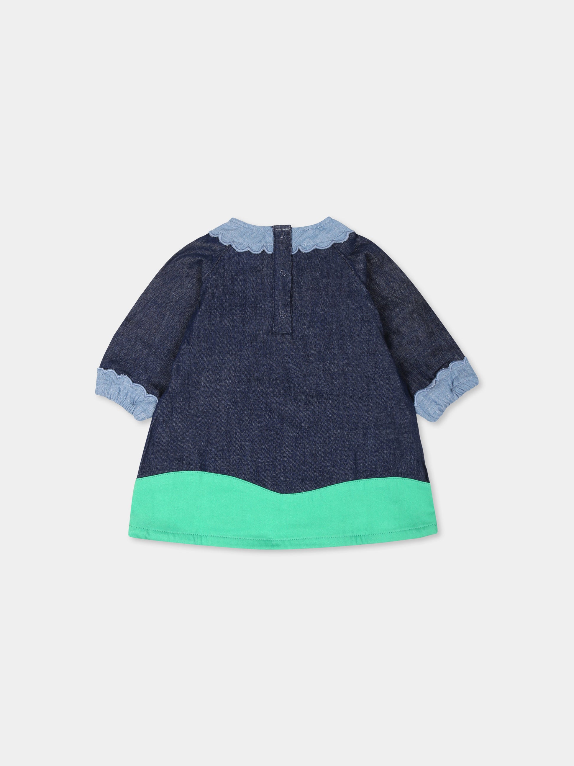 Vestito blu per neonata con finestre,Stella Mccartney Kids,TV1060 Z0161 666