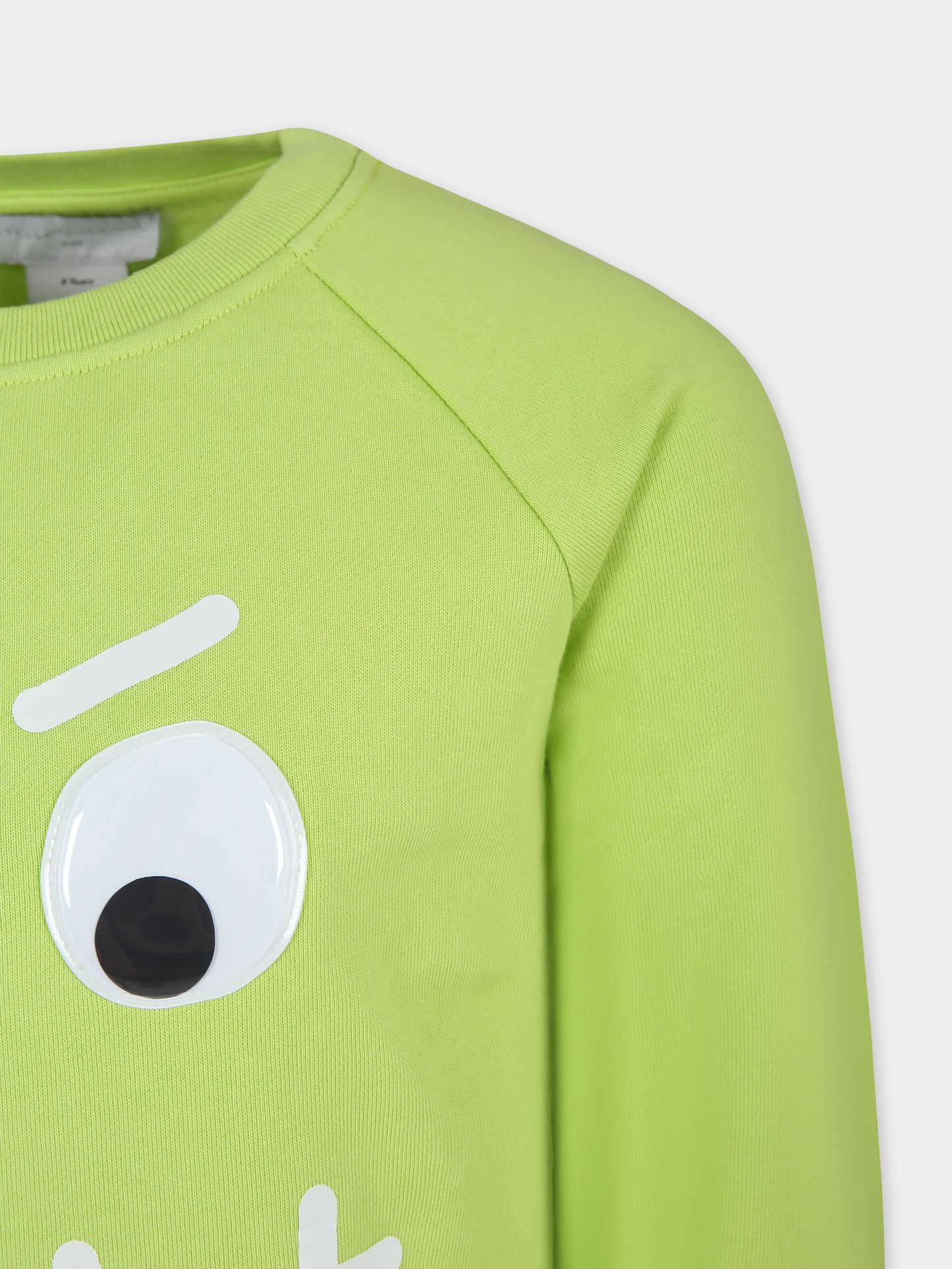 Felpa verde per bambino con stampa mostro,Stella Mccartney Kids,TV4P10 Z0453 789