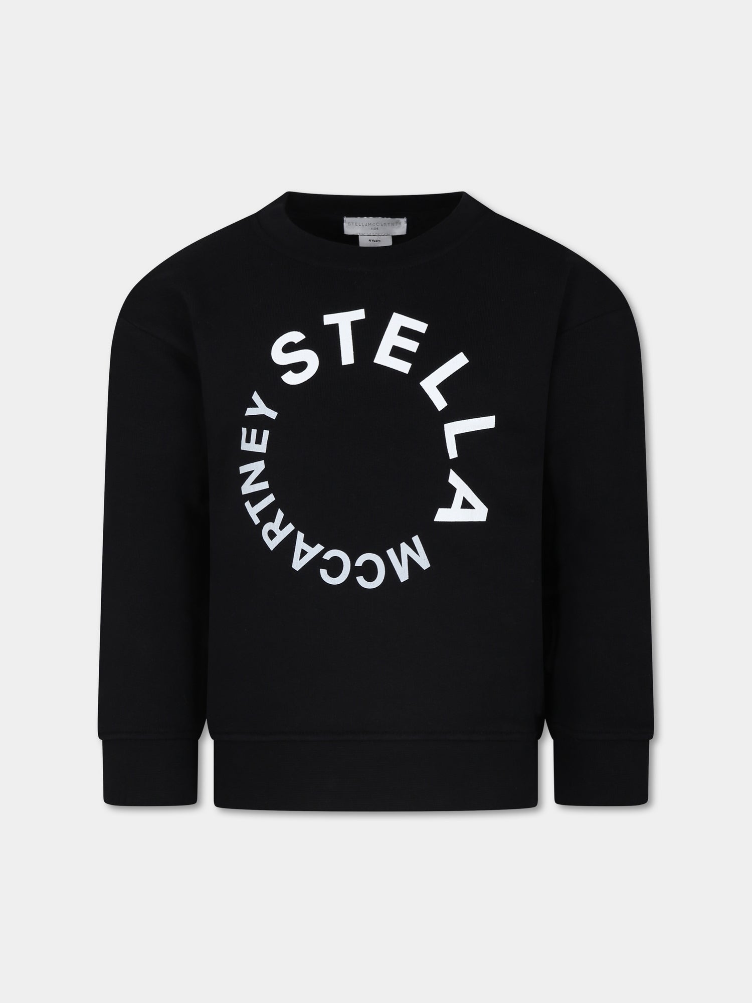 Felpa nera per bambini con logo,Stella Mccartney Kids,TV4P50 Z0453 930