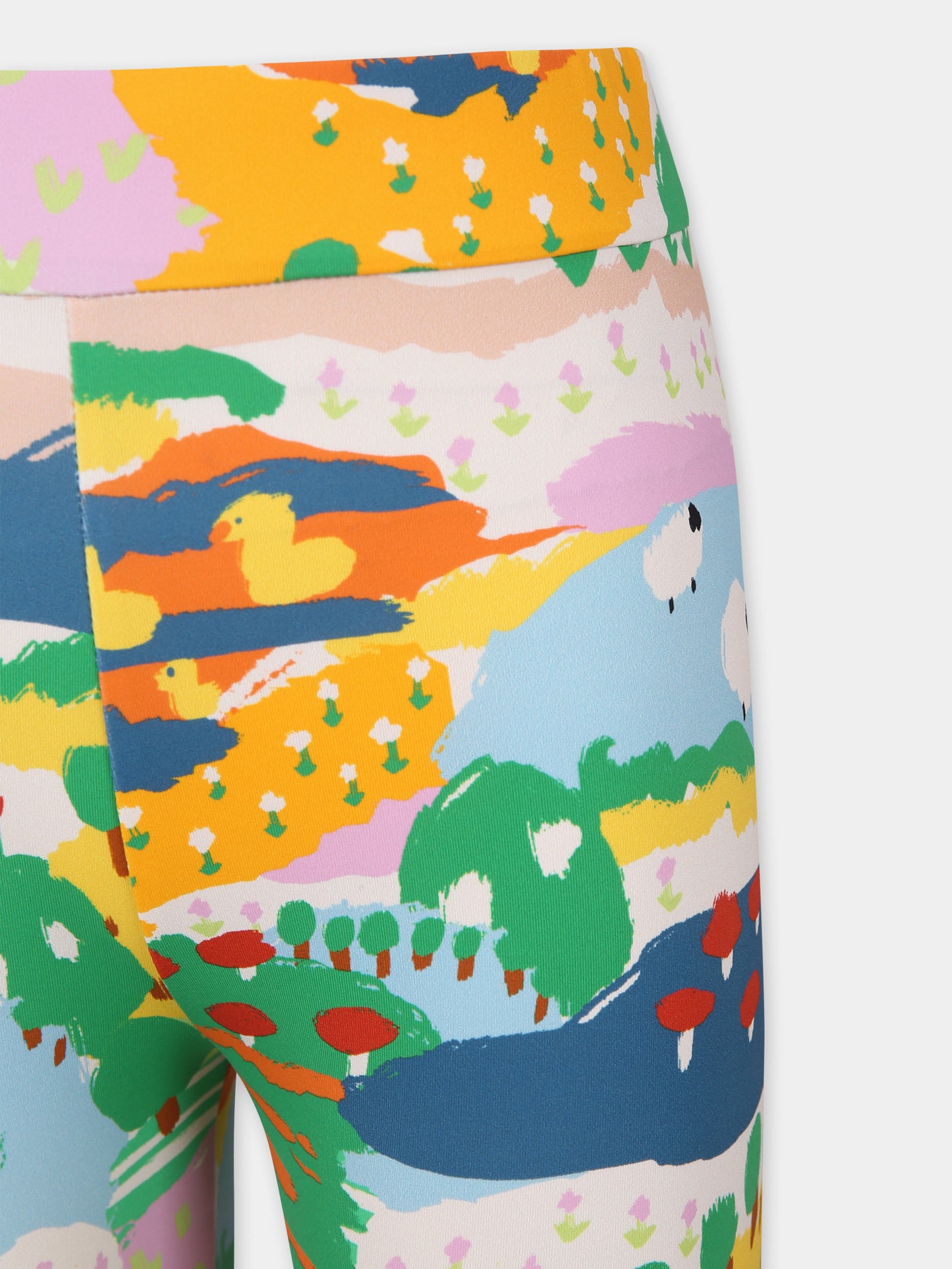 Leggings multicolor per bambina con stampa paesaggio,Stella Mccartney Kids,TV6A20 Z2029 999MC