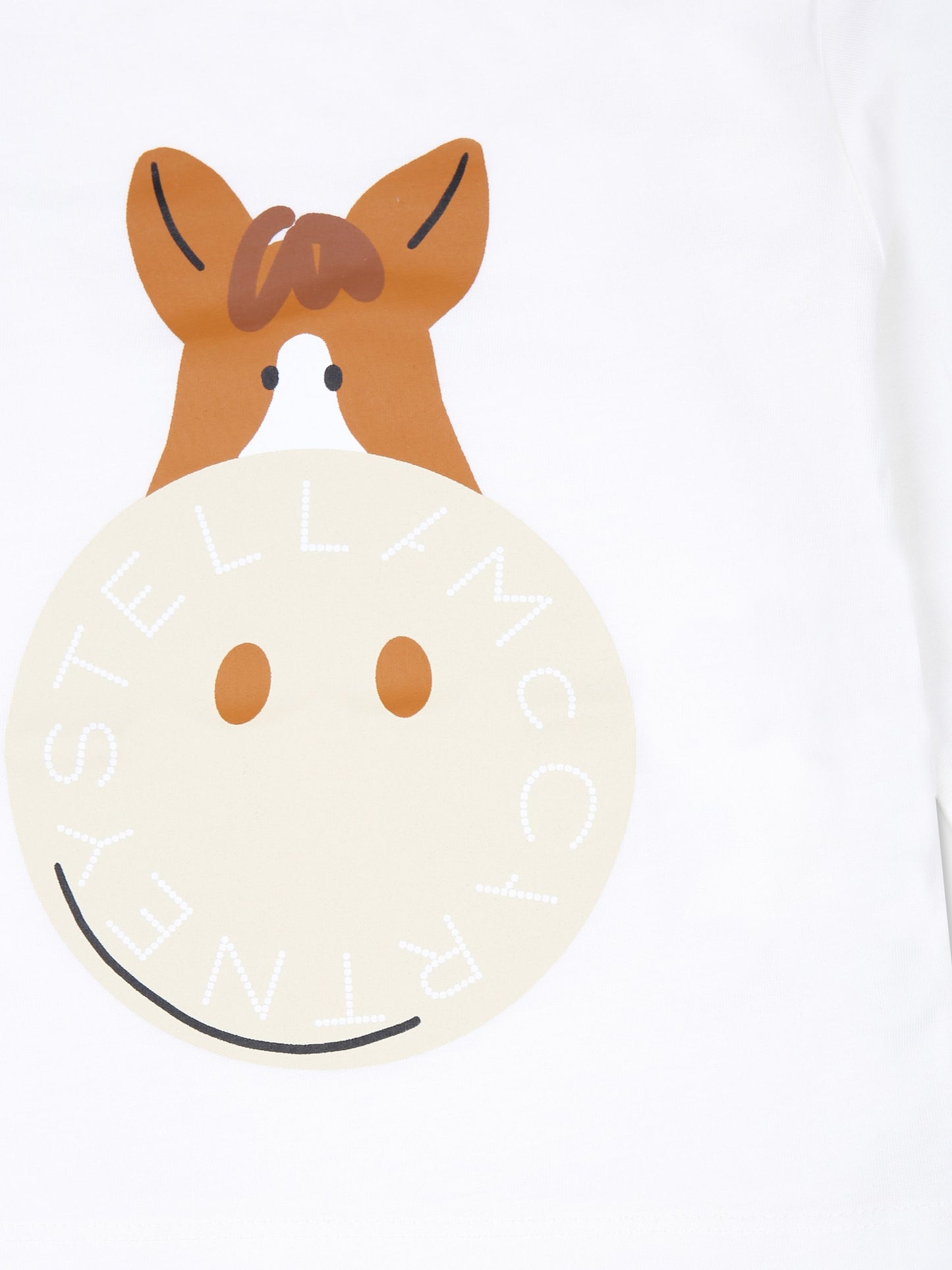 T-shirt bianca per neonato con stampa cavallo,Stella Mccartney Kids,TV8610 Z0434 101