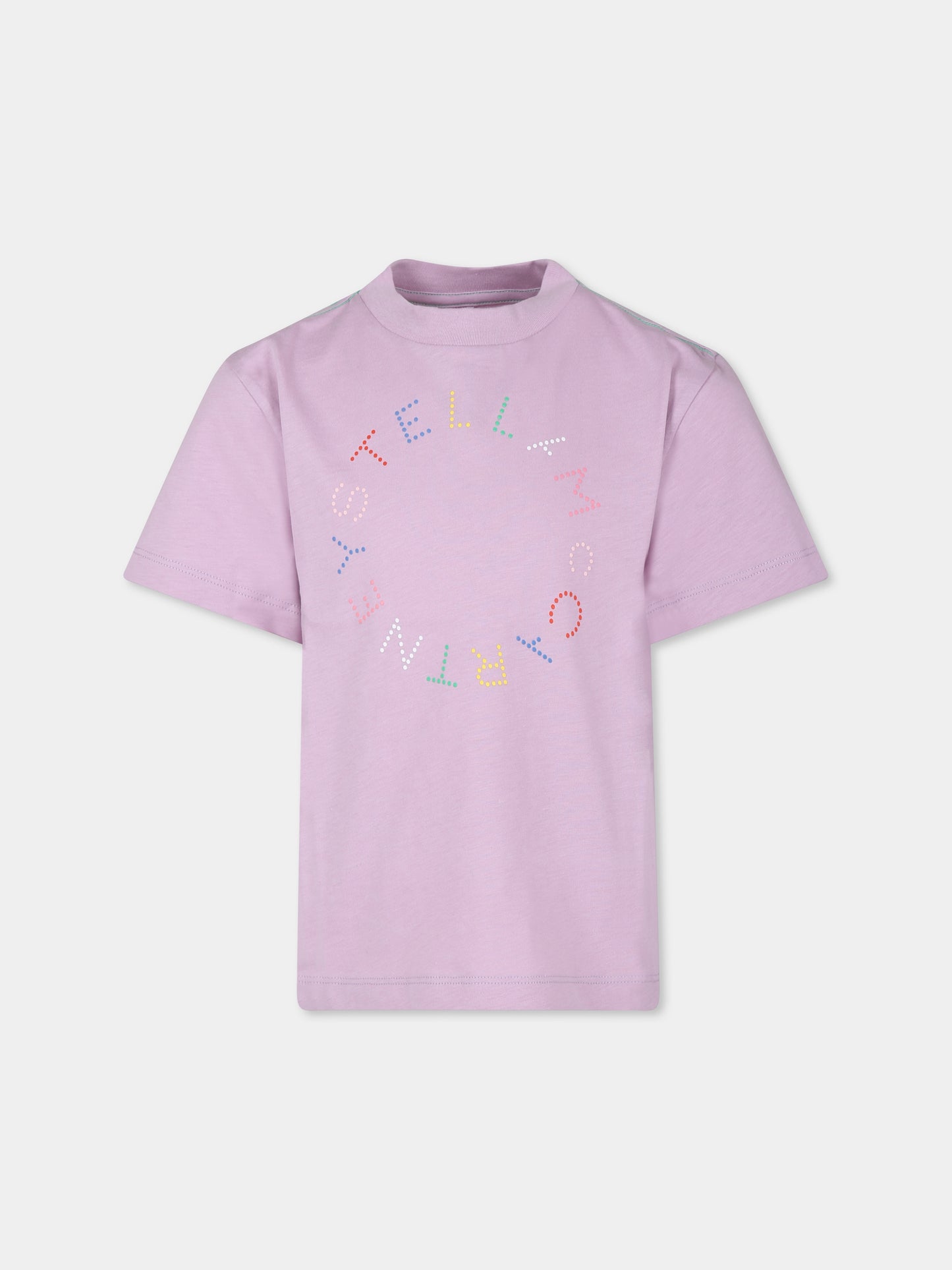 T-shirt viola per bambina con logo,Stella Mccartney Kids,TV8C71 Z0434 591