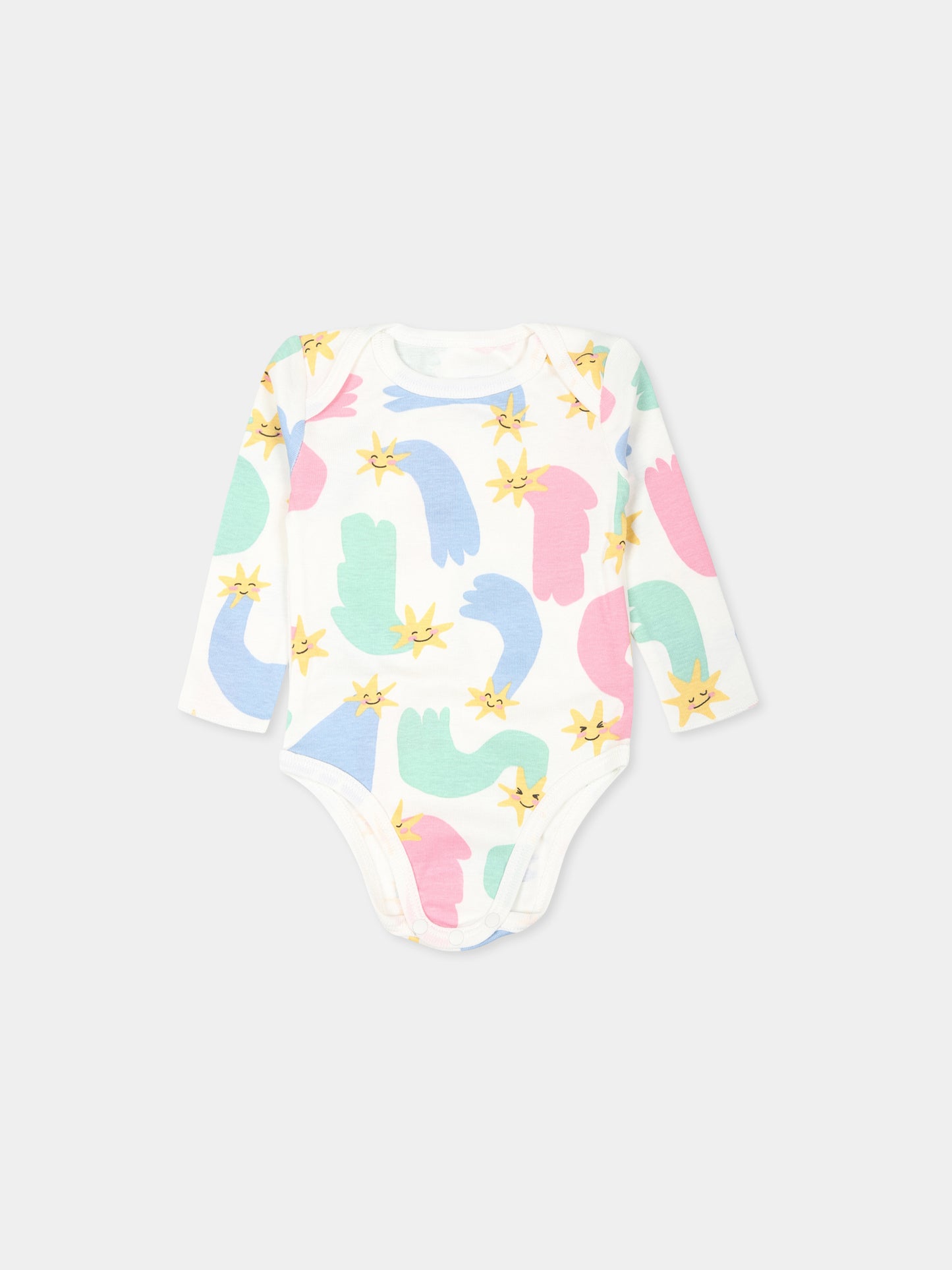 Set body avorio per neonata con stelle e logo,Stella Mccartney Kids,TVB020 Z2272 101MC