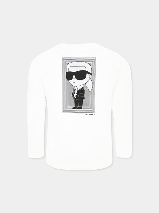 White t-shirt for kids with Karl print