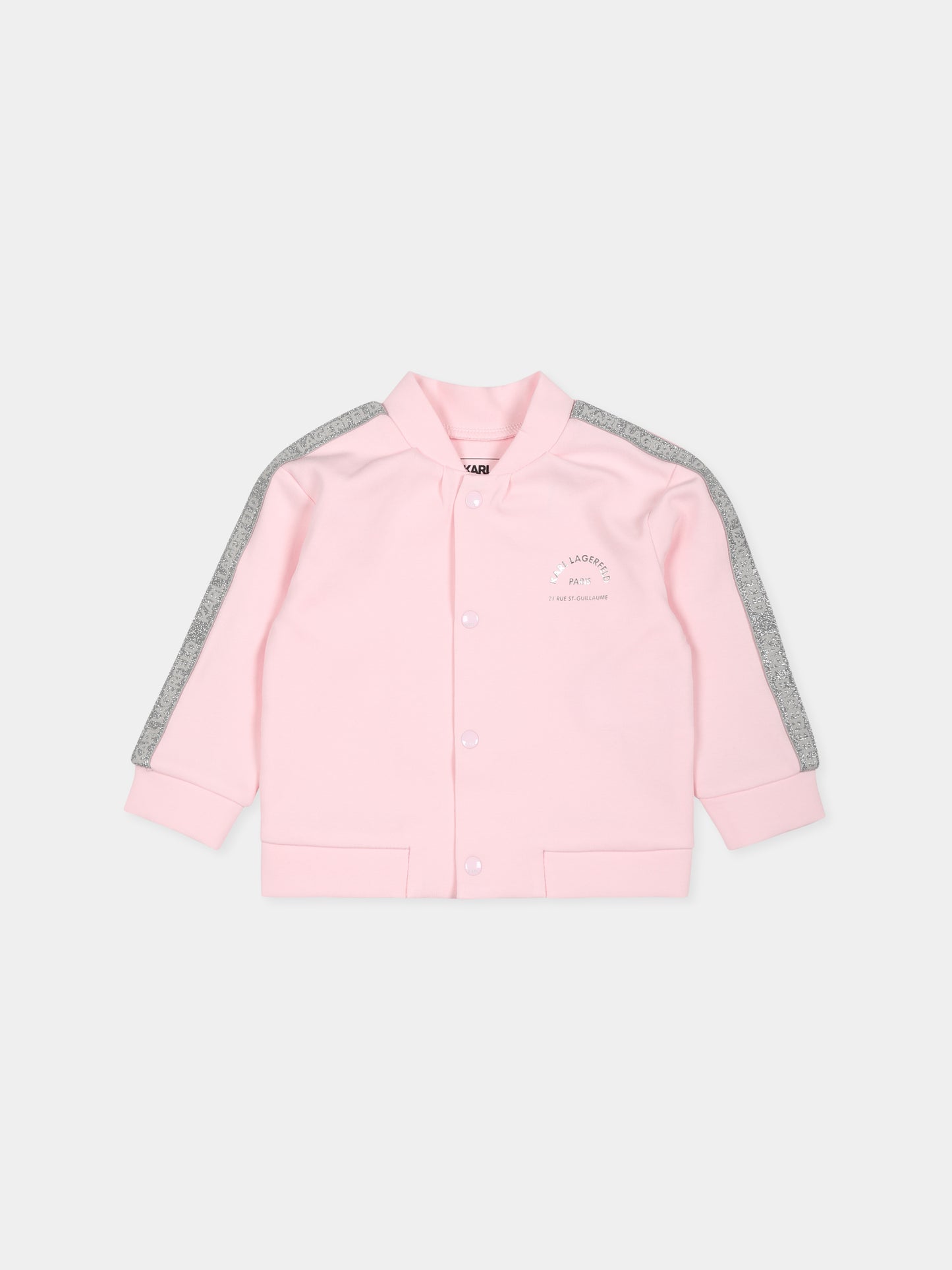 Completo rosa per neonata con stampa Choupette,Karl Lagerfeld Kids,Z30288 475