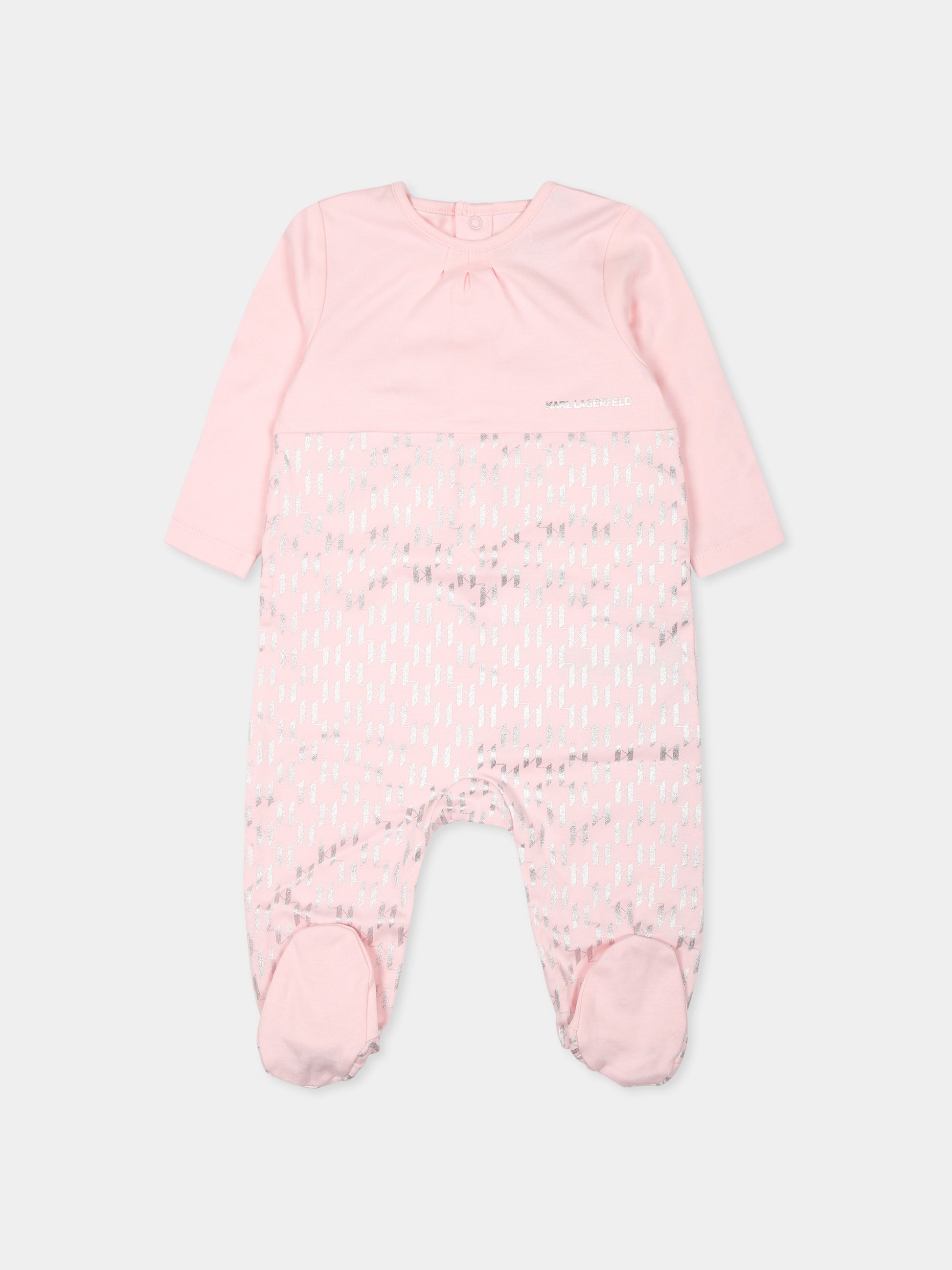 Set tutina rosa per neonata con monogramma,Karl Lagerfeld Kids,Z30281 475