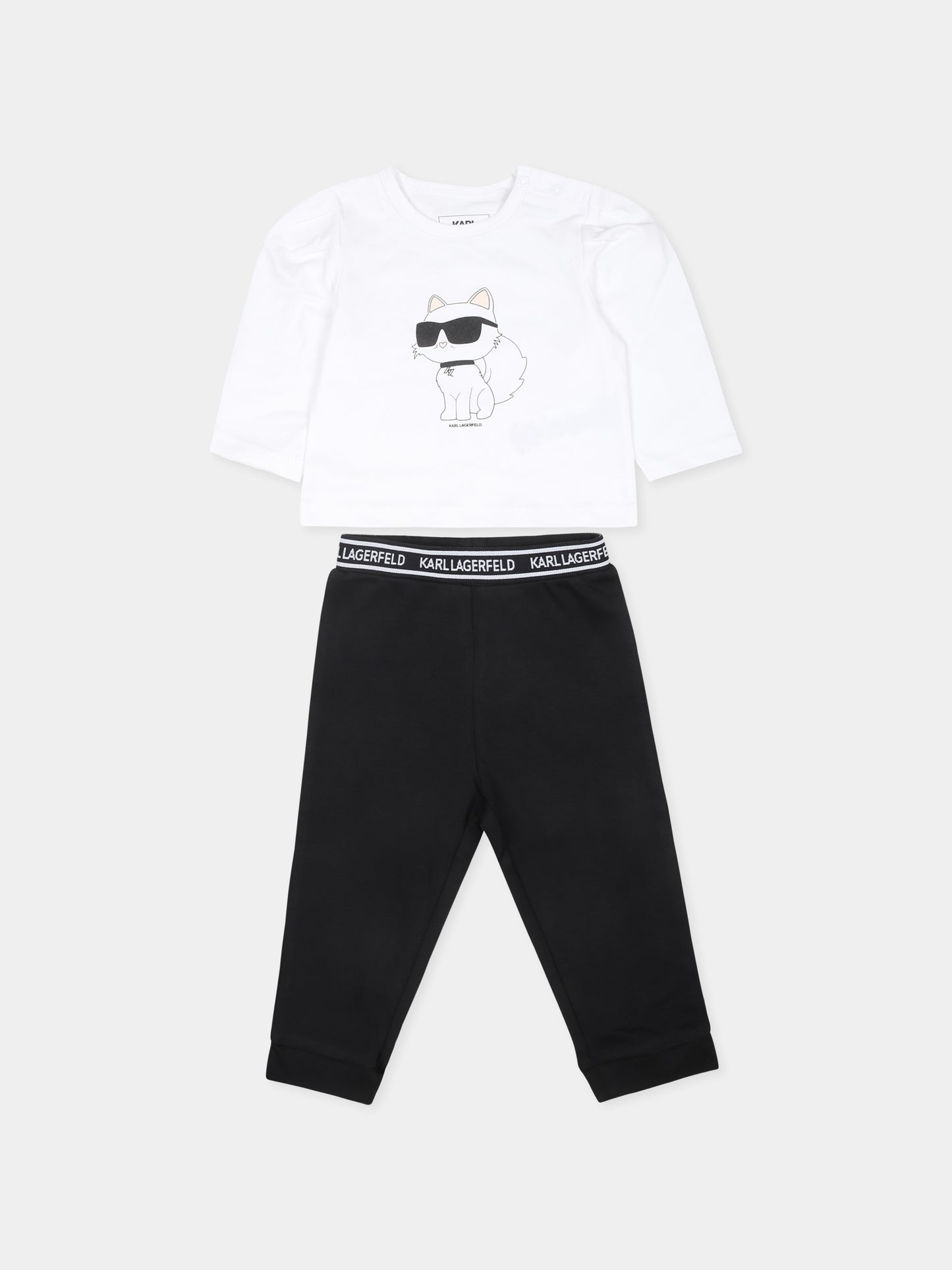 Completo bianco per neonata con Choupette,Karl Lagerfeld Kids,Z30280 N50