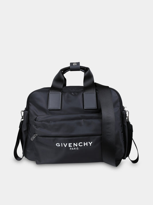 Borsa mamma nera per neonati con logo,Givenchy Kids,H30528 09B