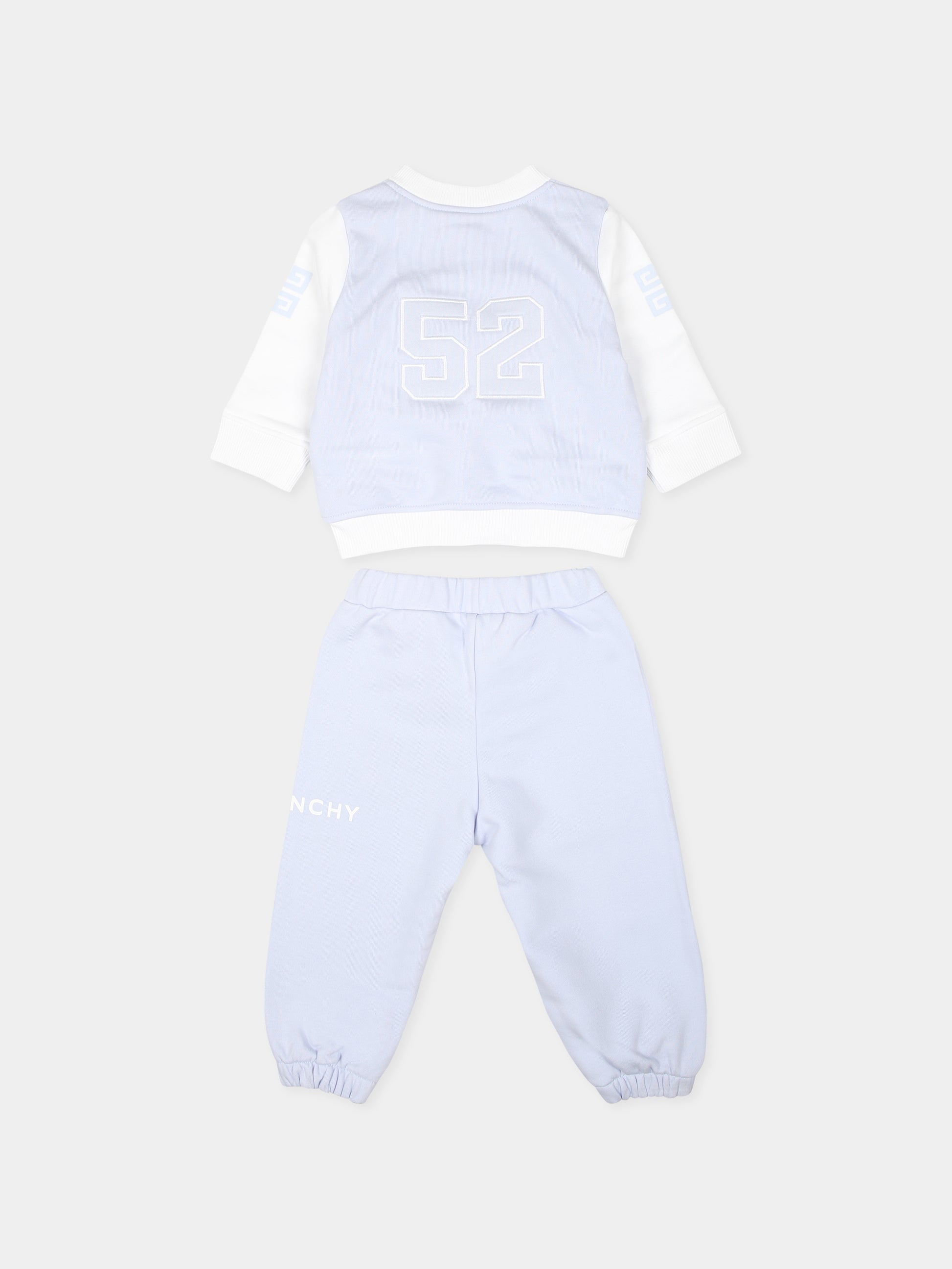 Completo celeste per neonato con logo,Givenchy Kids,H30571 771