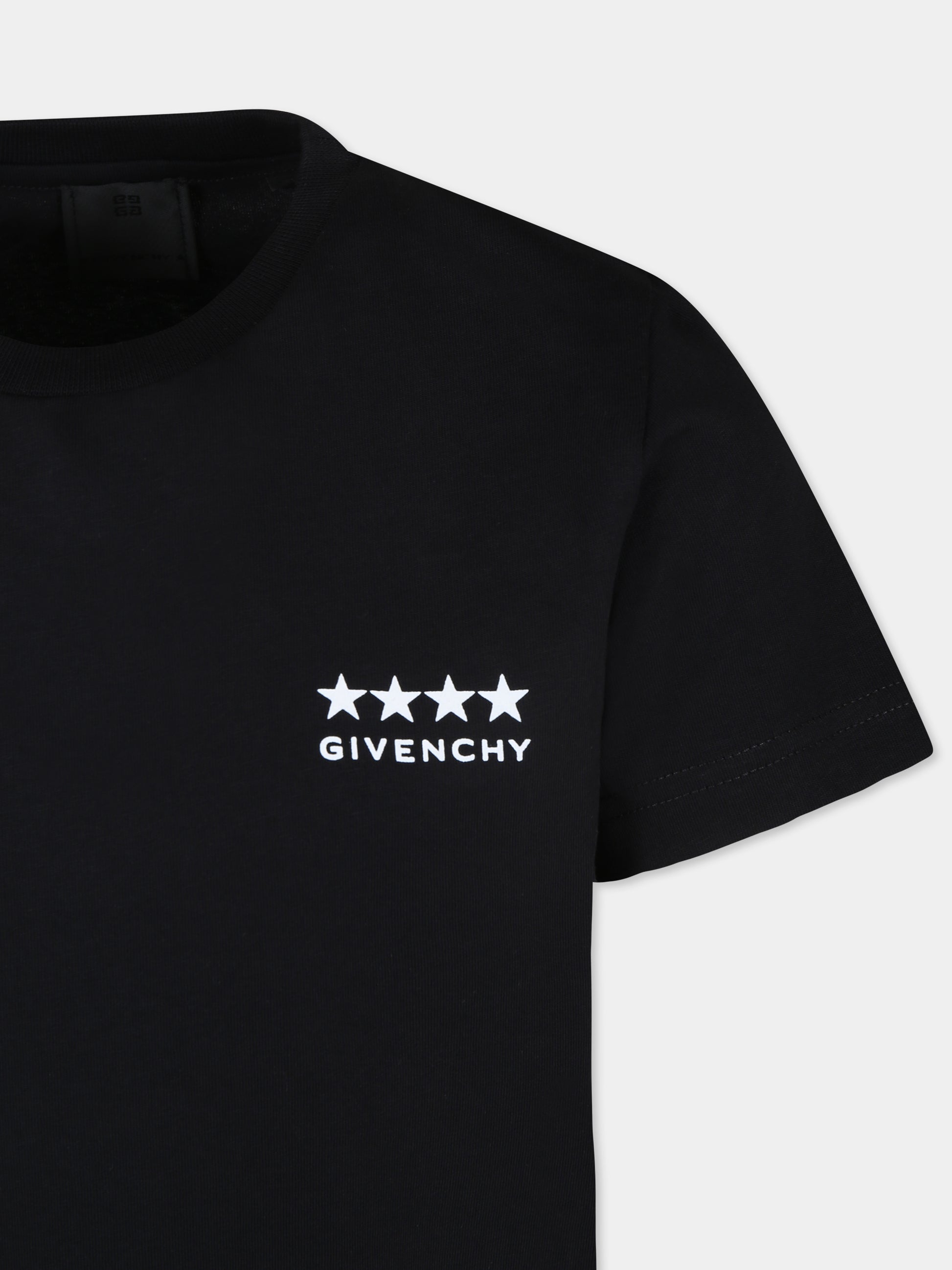 T-shirt nera per bambino con motivo 4G,Givenchy Kids,H30355 09B