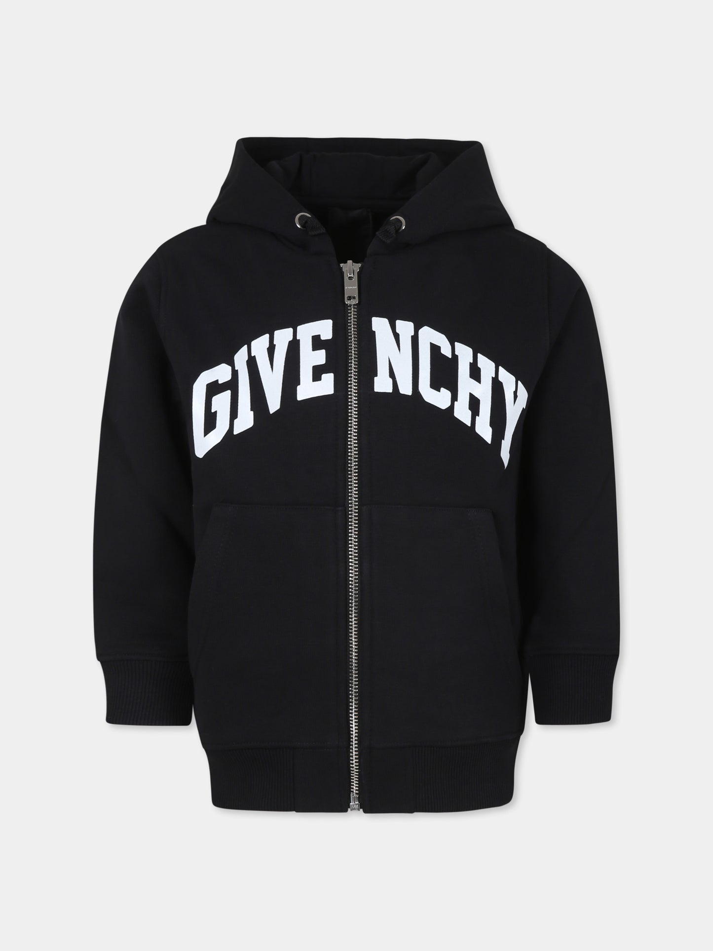 Felpa nera per bambino con logo,Givenchy Kids,H30319 09B