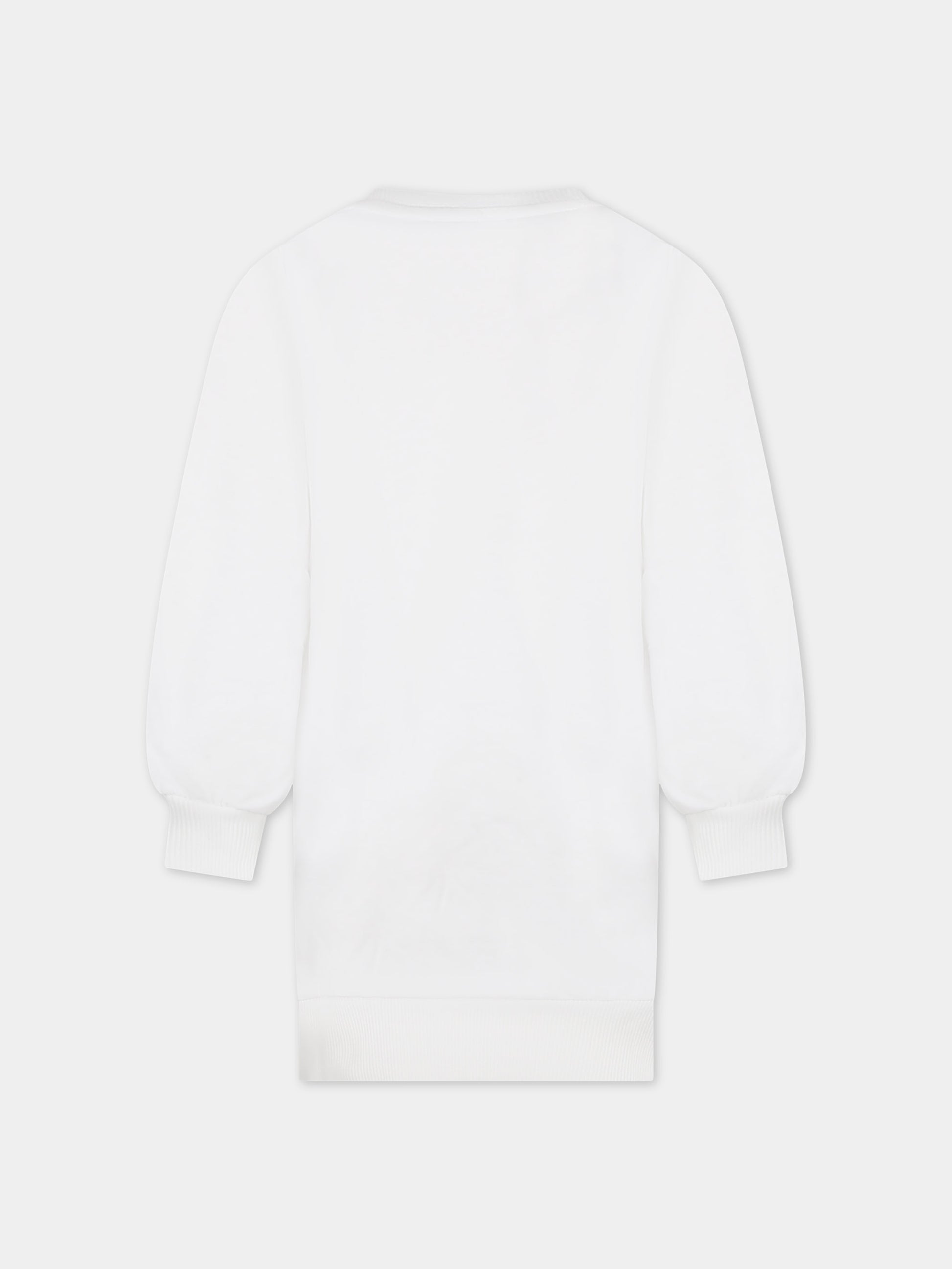 Vestito bianco per bambina con Teddy Bears e logo,Moschino Kids,HDV0DP LCA40 10101