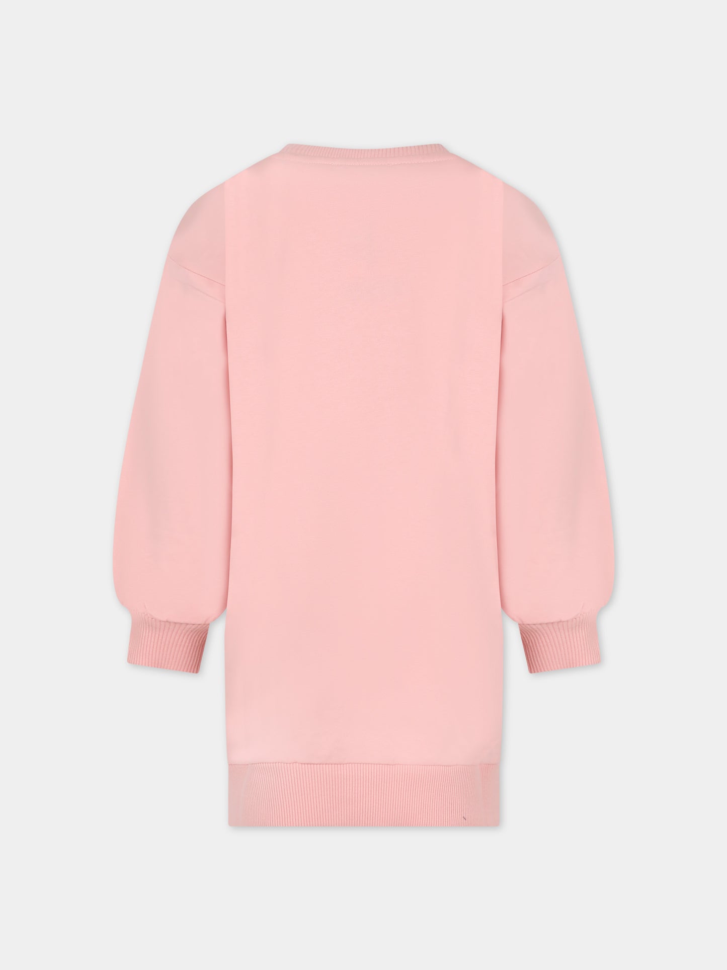 Vestito rosa per bambina con Teddy Bears e logo,Moschino Kids,HDV0DP LCA40 50209